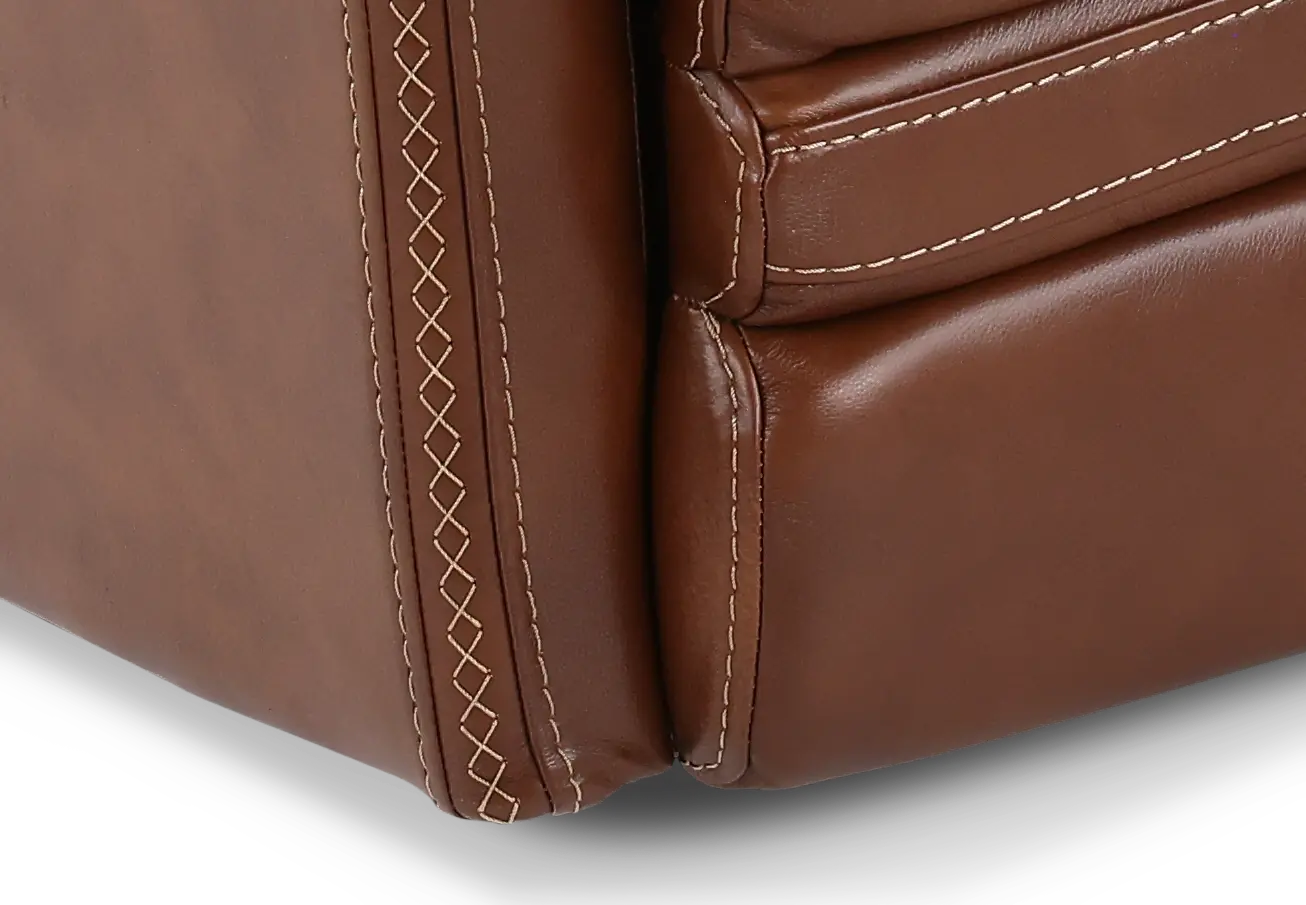 David Pecan Power Reclining Loveseat with Power Headrest and Lumbar-2