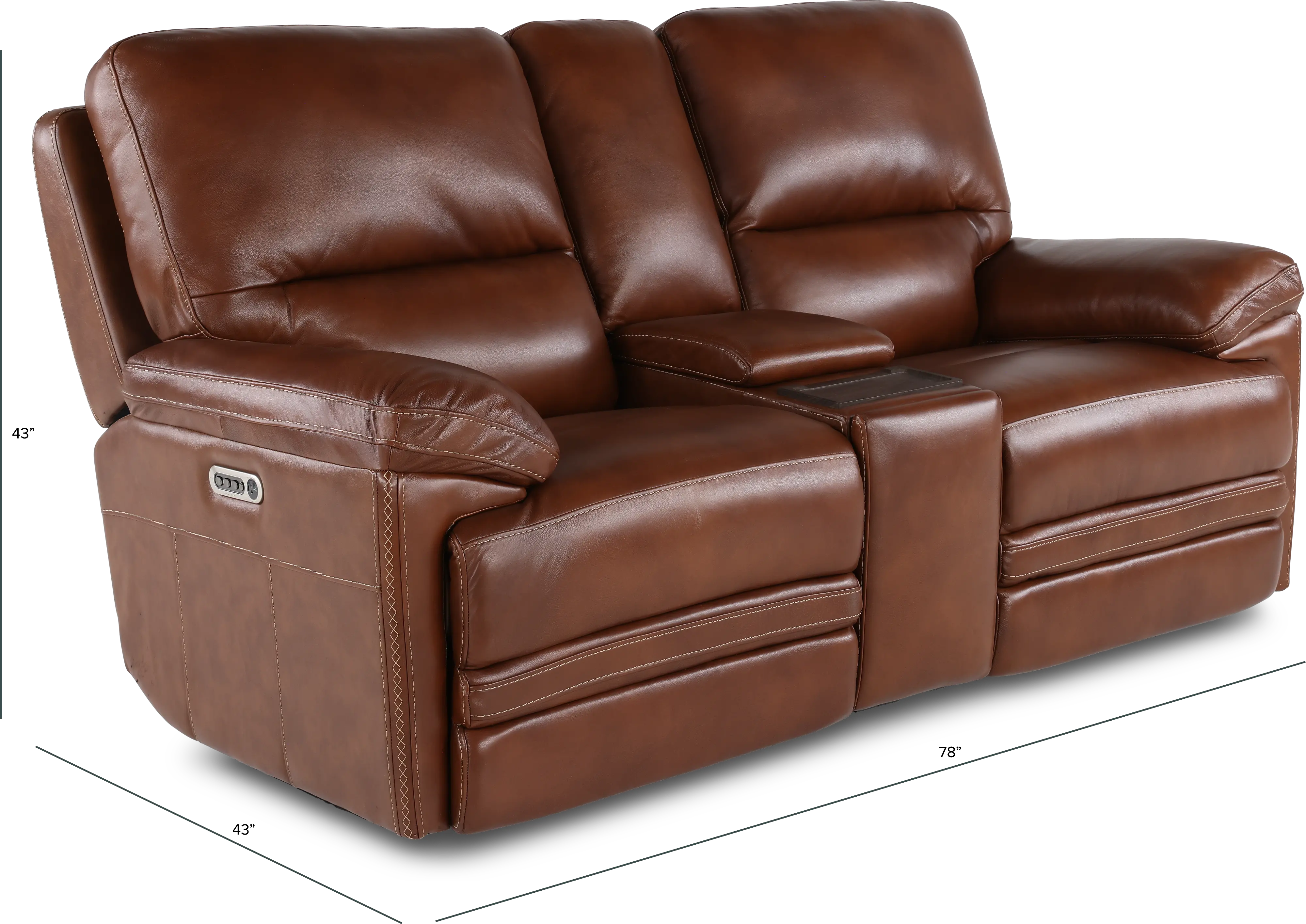 David Pecan Power Reclining Loveseat with Power Headrest and Lumbar-3