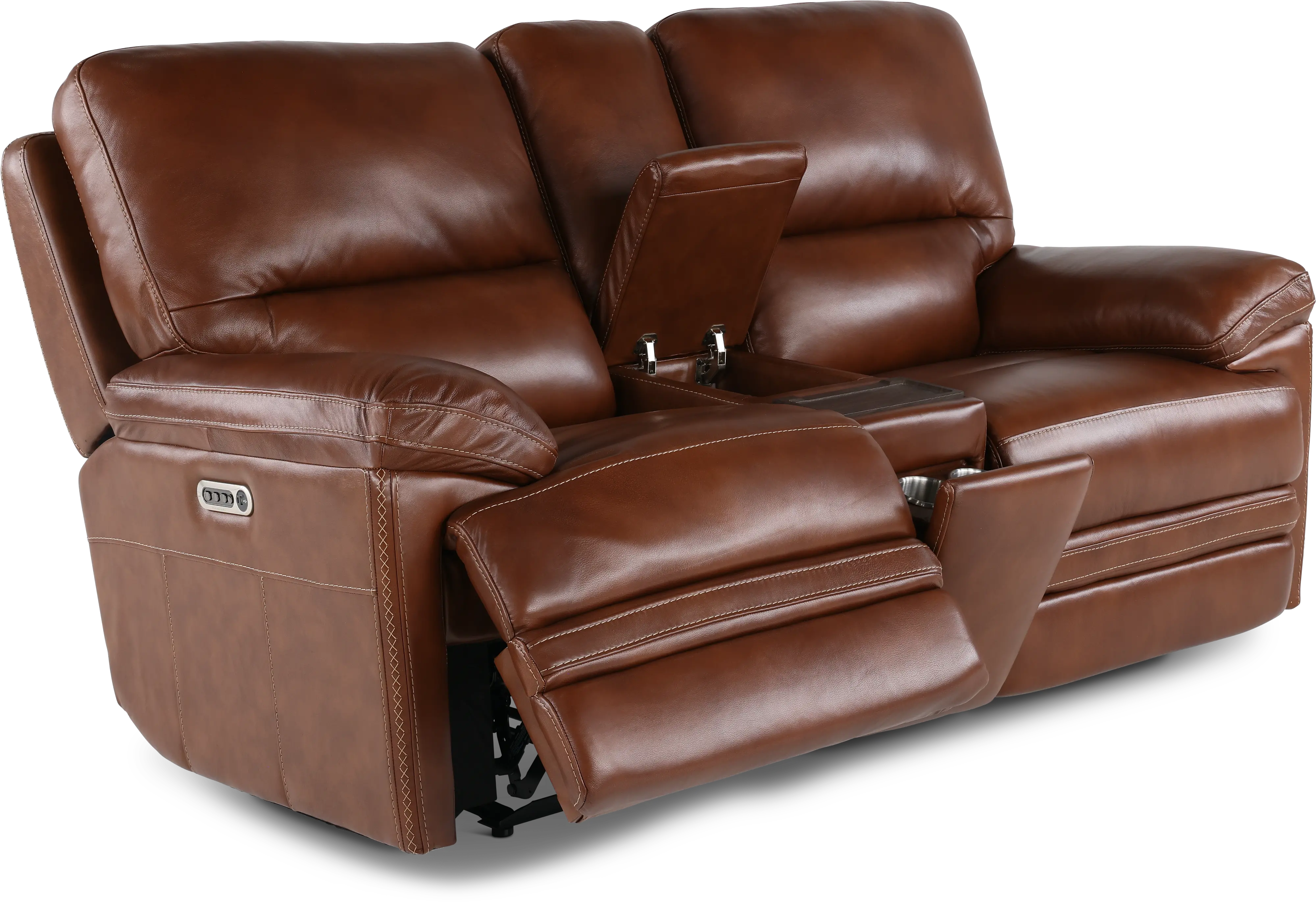 David Pecan Power Reclining Loveseat with Power Headrest and Lumbar-9
