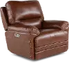 David Brown Leather Power Glider Recliner with Power Headrest and Lumbar