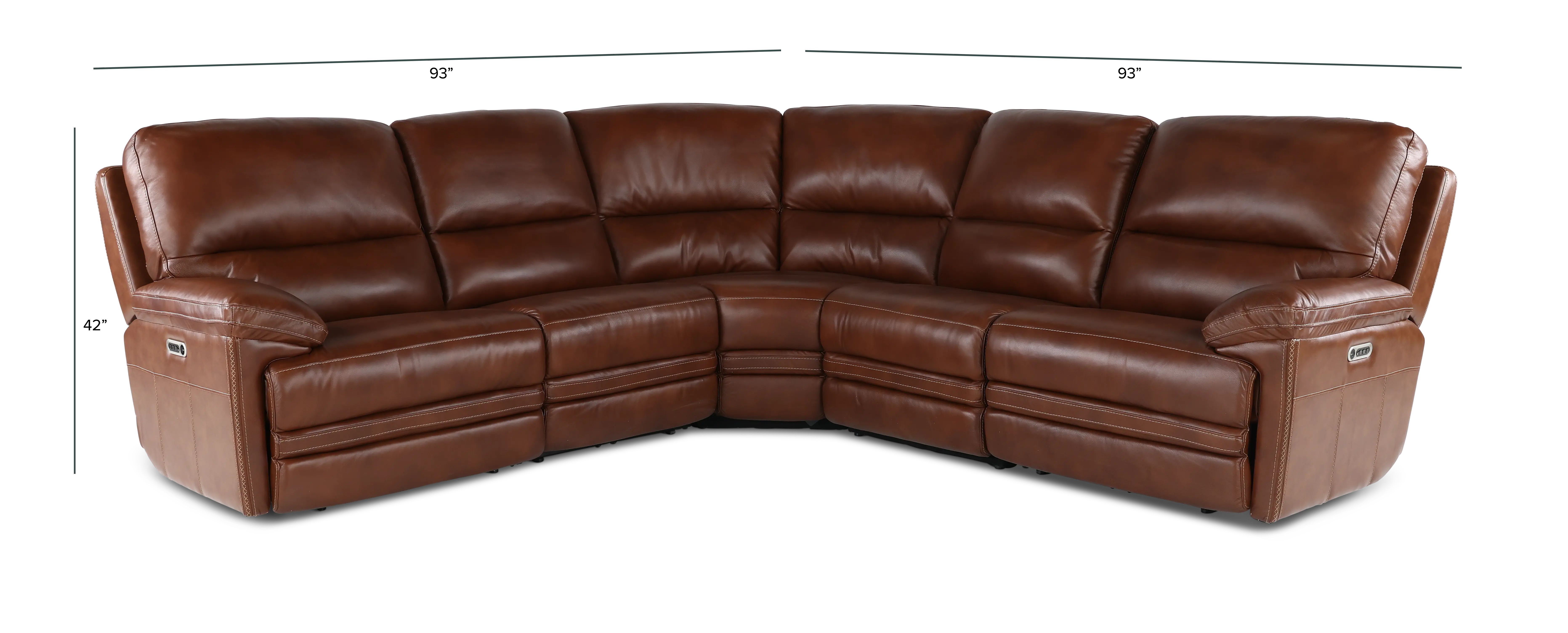 David Brown 5-Piece Power Reclining Sectional with Power Headrest and Lumbar-3