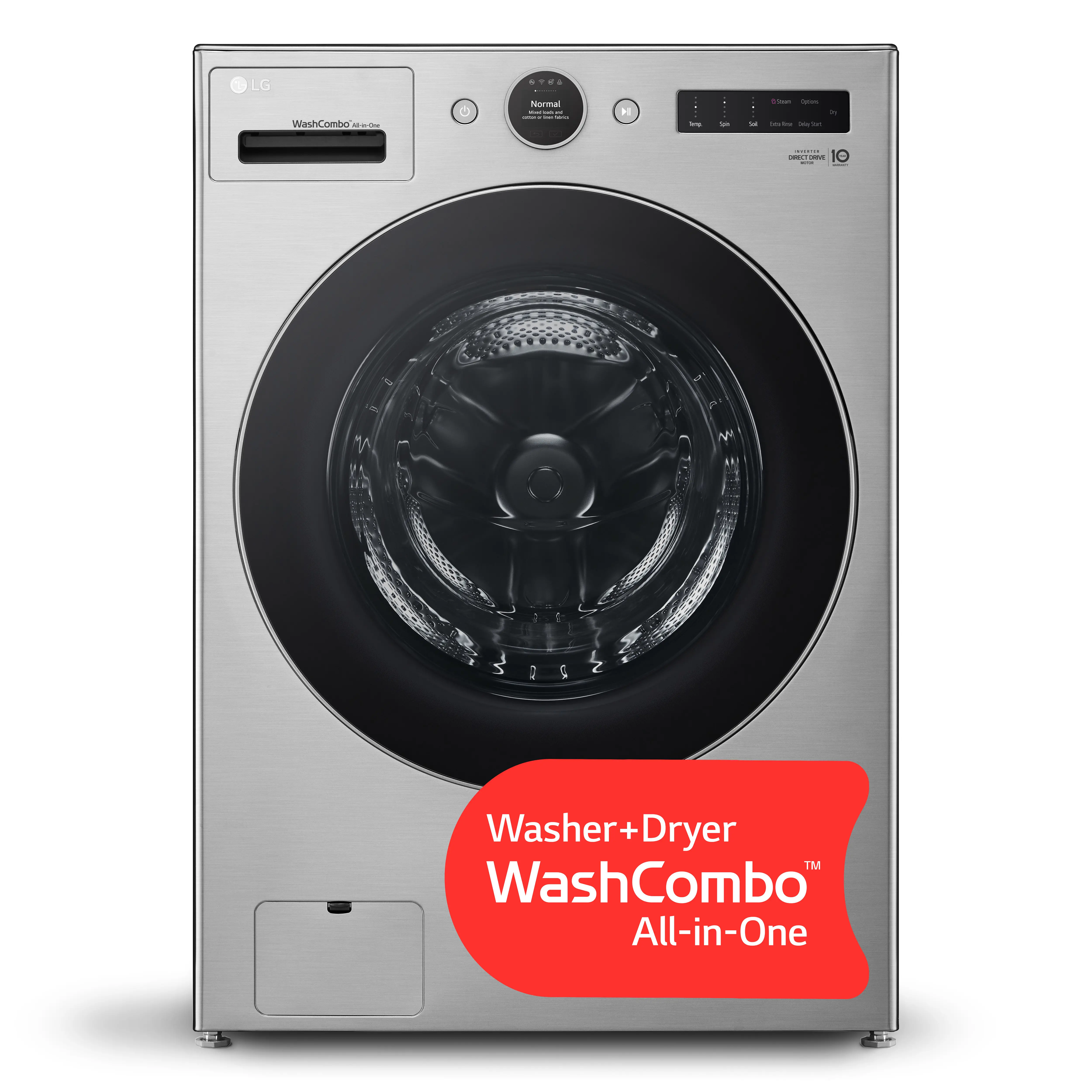 WM6998HVA LG 5.0 Cu Ft WashCombo™ All-in-One Washer-Dryer Combo - Graphite Steel-2