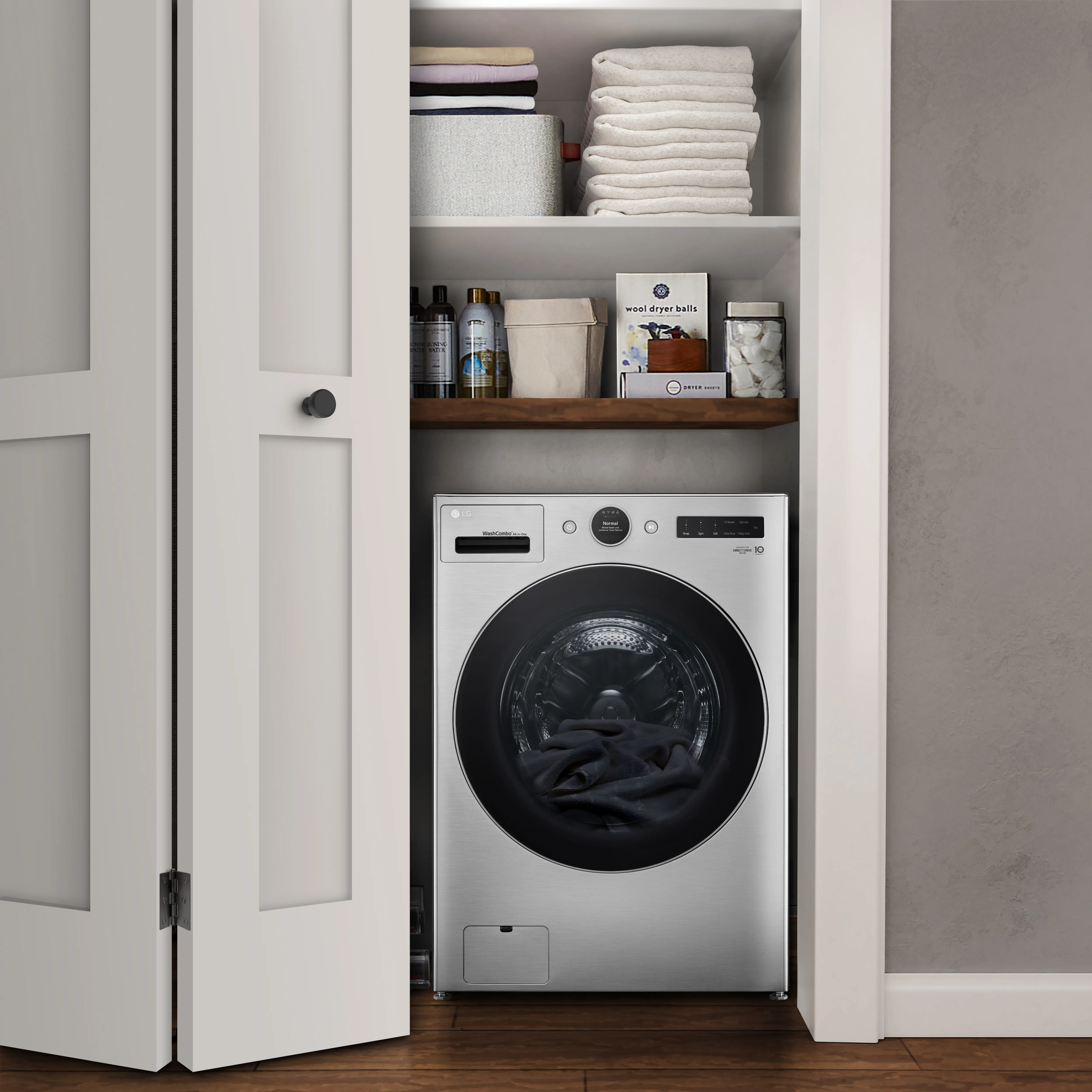 WM6998HVA LG 5.0 Cu Ft WashCombo™ All-in-One Washer-Dryer Combo - Graphite Steel-3