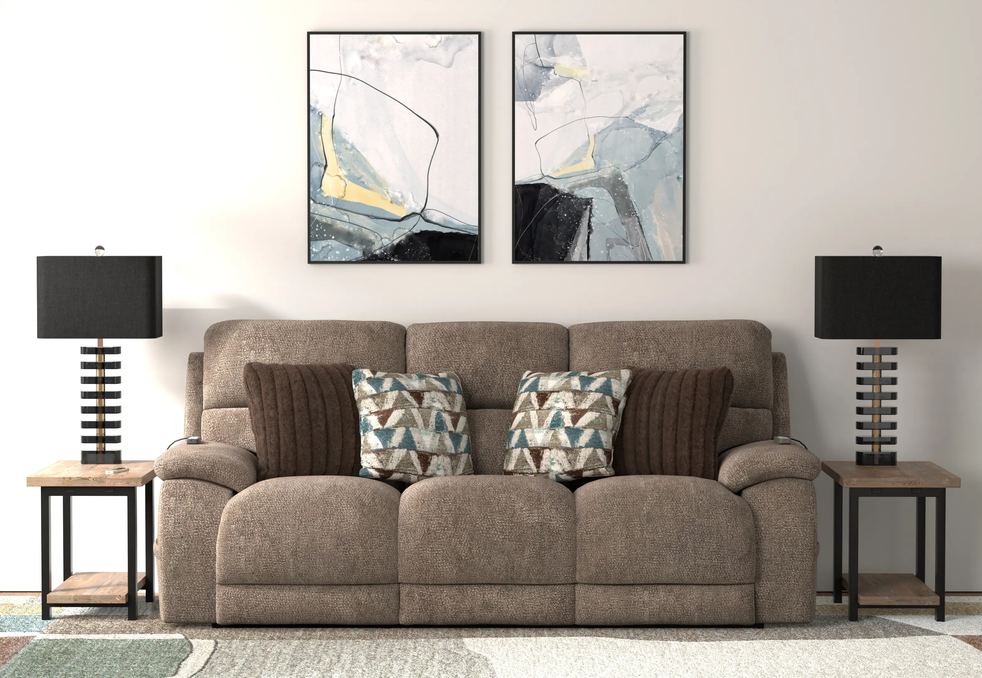 762821/1963-19 Joya Mushroom Tan Power Reclining Sofa with Heat and Massage-2
