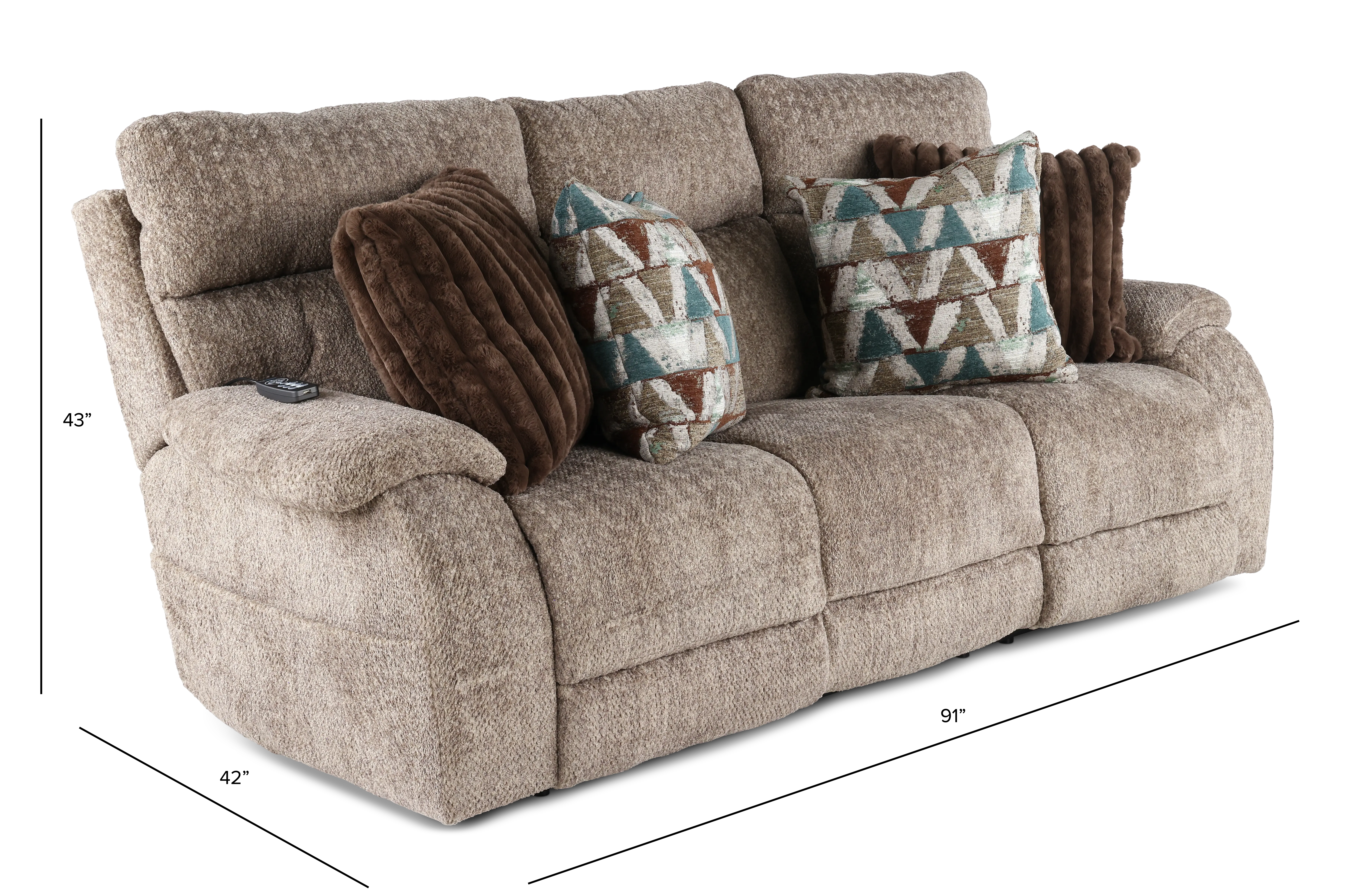762821/1963-19 Joya Mushroom Tan Power Reclining Sofa with Heat and Massage-3