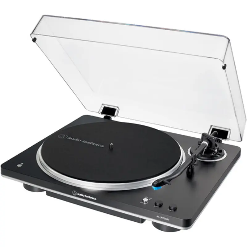 Audio-Technica Consumer AT-LP70XBT Fully Automatic Belt-Drive Turntable with Bluetooth - Black and Silver