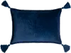 CV045-1319P 13  Velvet Navy Tassel Throw Pillow