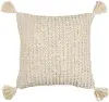 MKO015-2020P Beige Crochet and Wool Accent Pillow