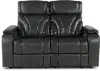 Arya Gray Power Reclining Loveseat with Power Headrests and Massage