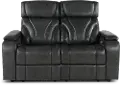 Arya Gray Power Reclining Loveseat with Power Headrests and Massage