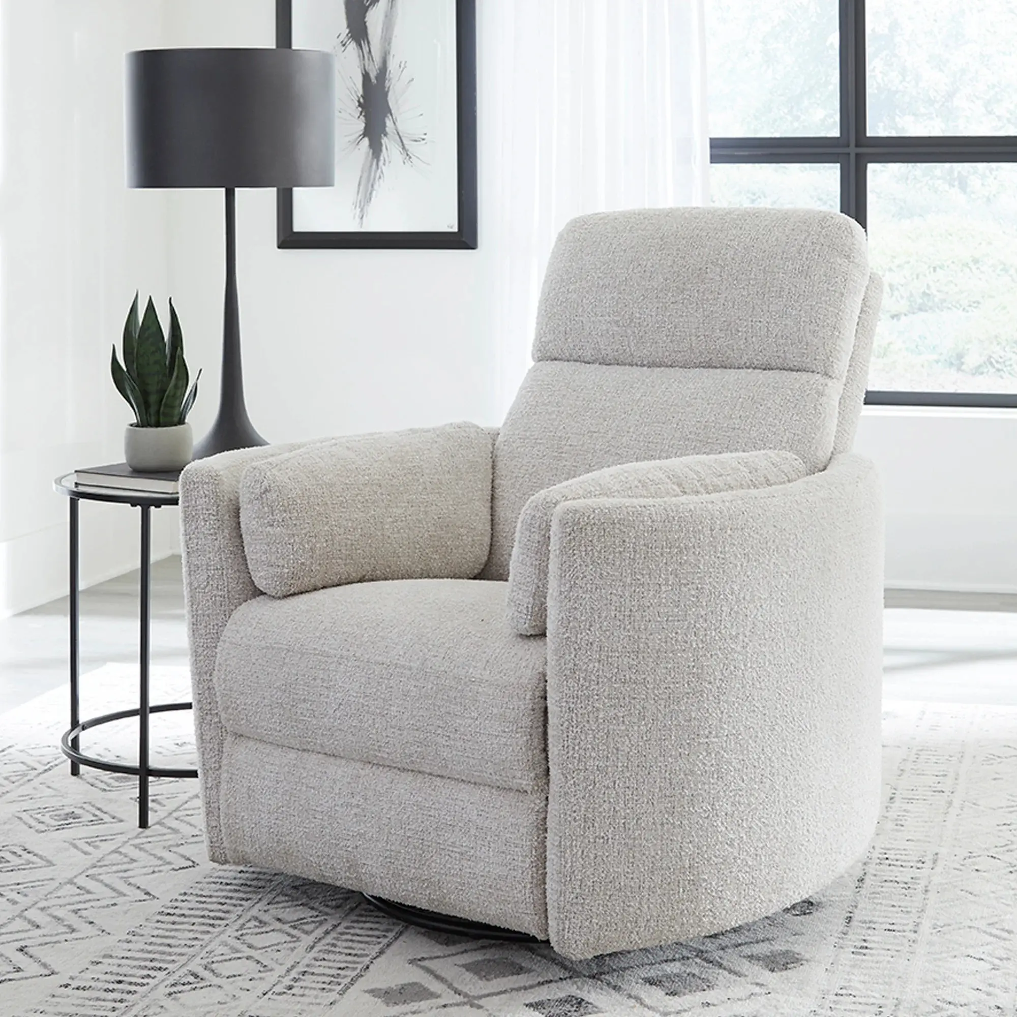 McCartney Linen Swivel Glider Power Recliner-2
