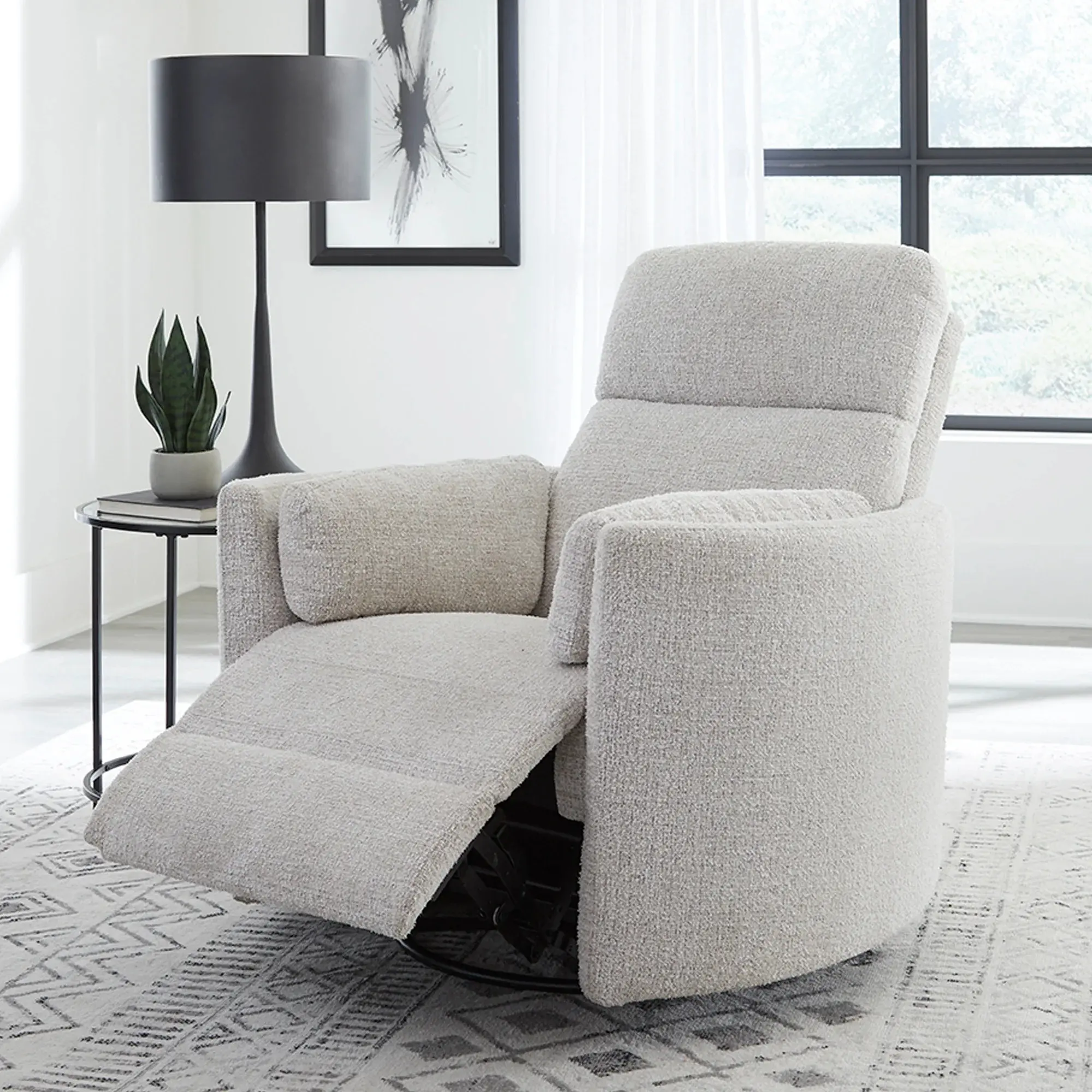 McCartney Linen Swivel Glider Power Recliner-7