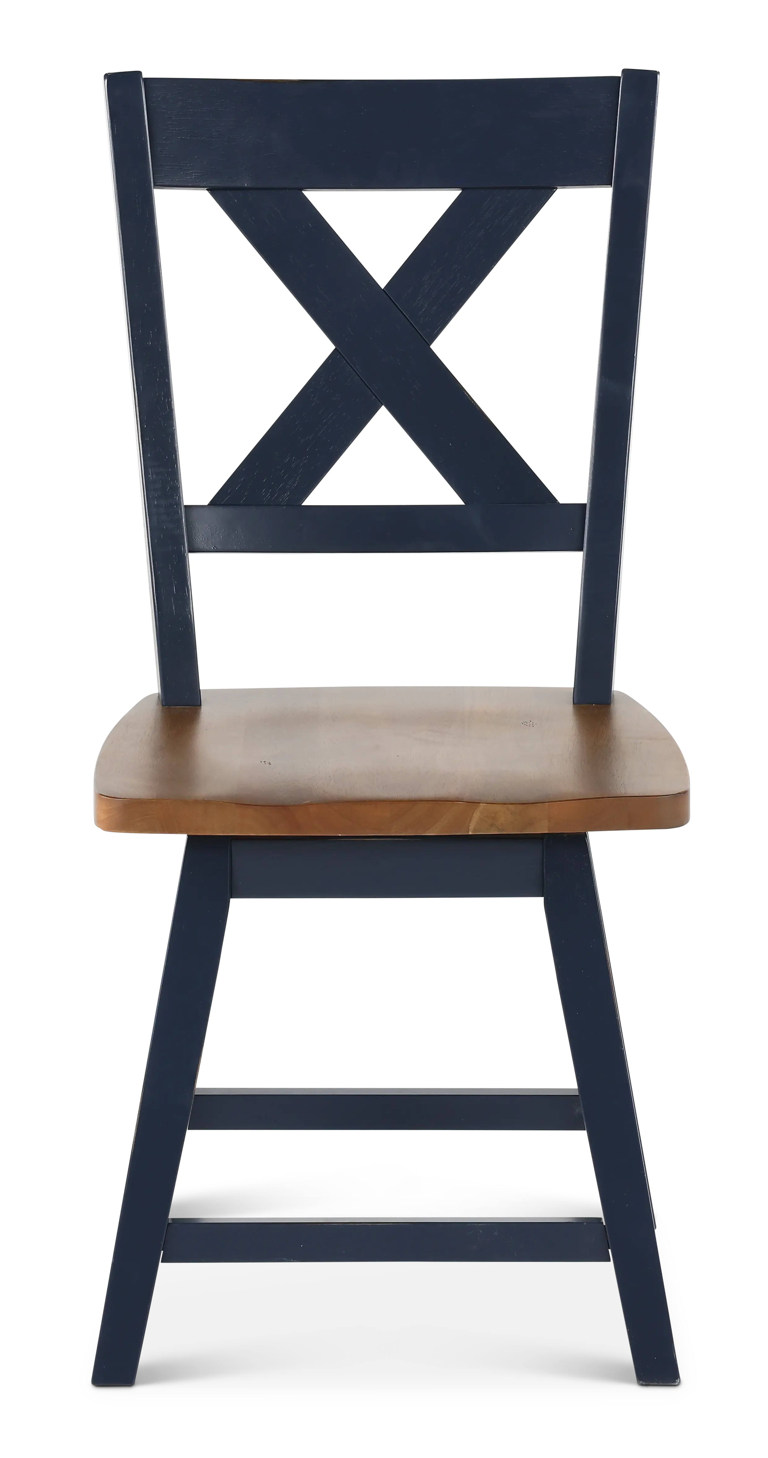 Carmen Oak and Blue Swivel Dining Chair-4