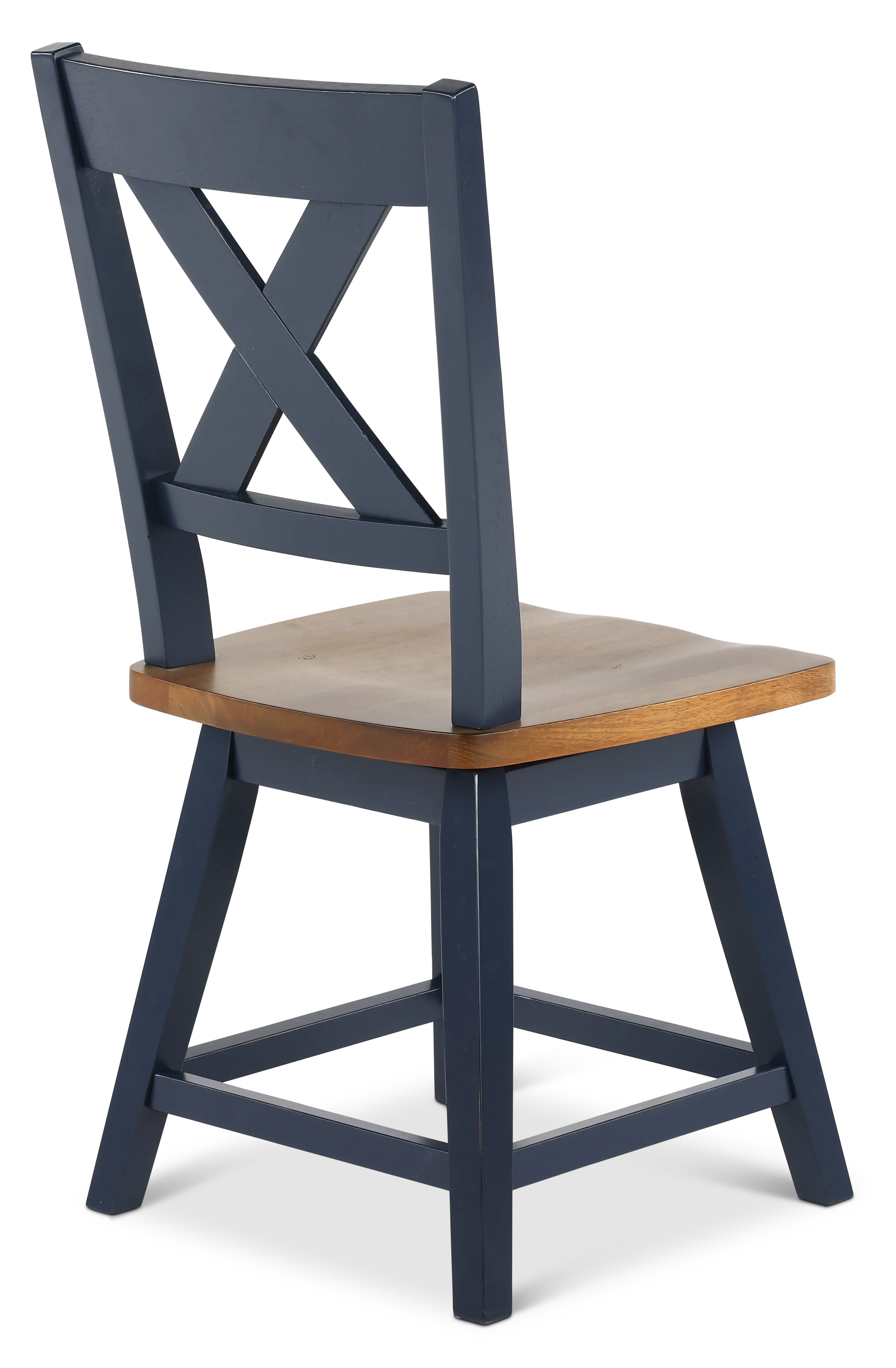 Carmen Oak and Blue Swivel Dining Chair-8