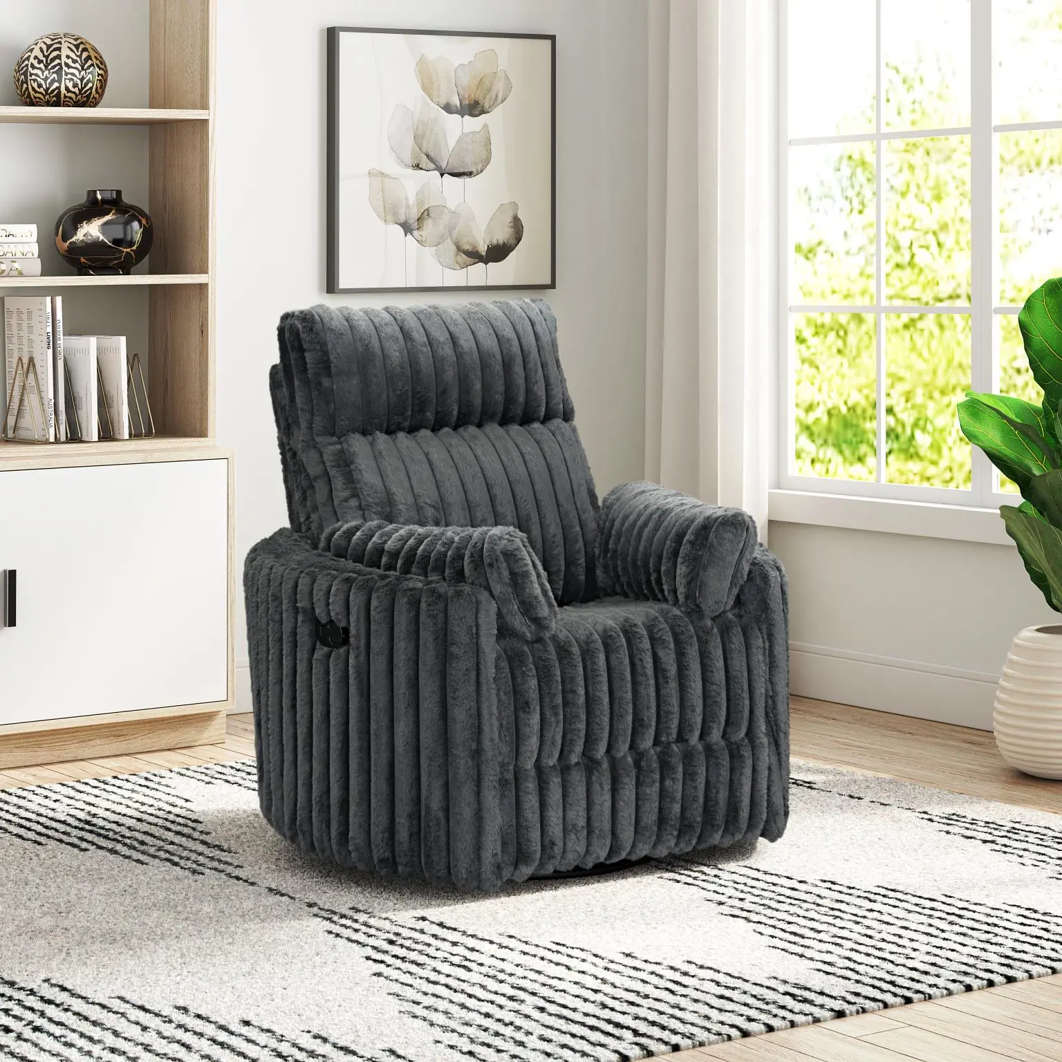 Mondo Avendio Gunmetal Swivel Recliner-11