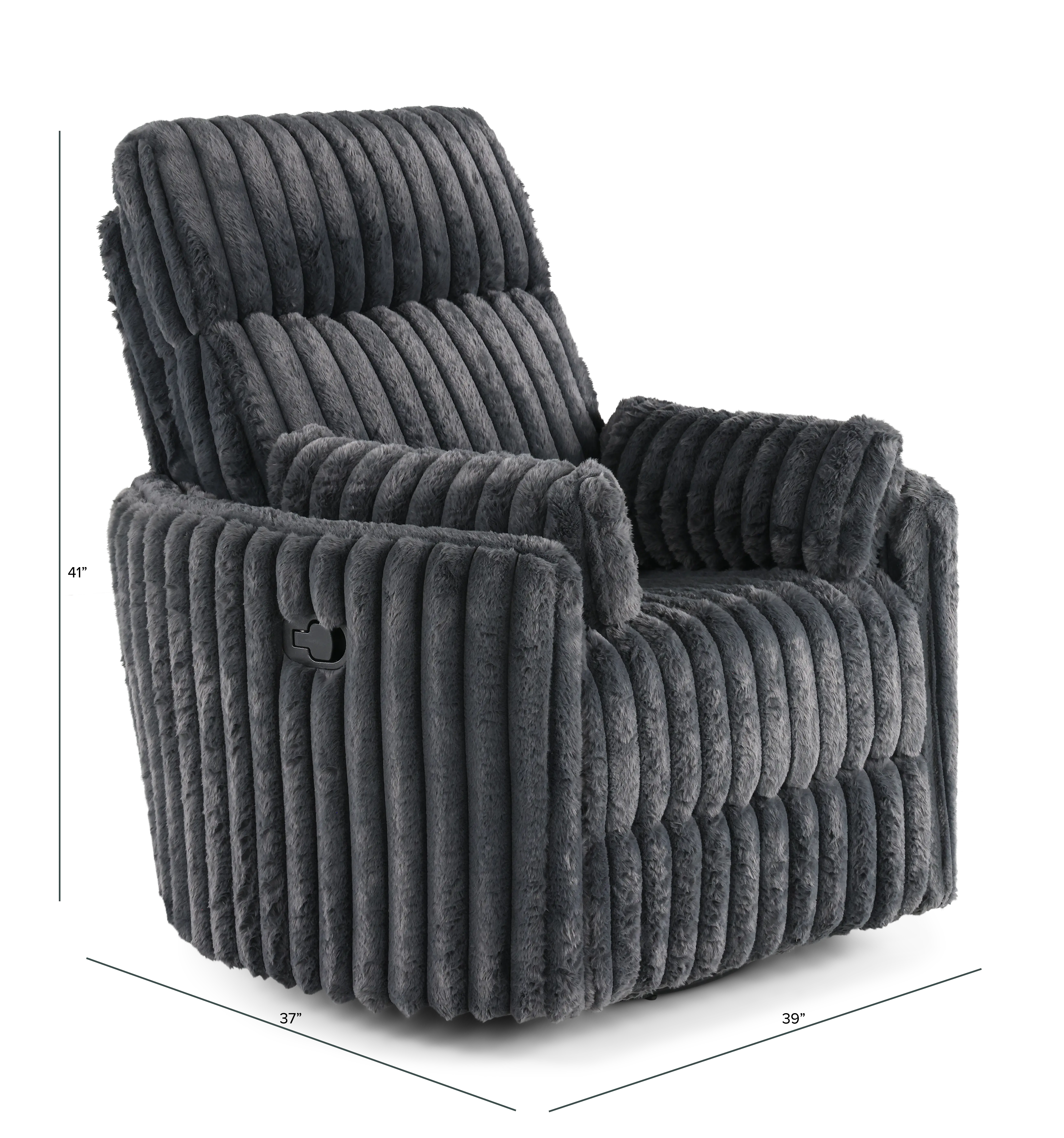 Mondo Avendio Gunmetal Swivel Recliner-3