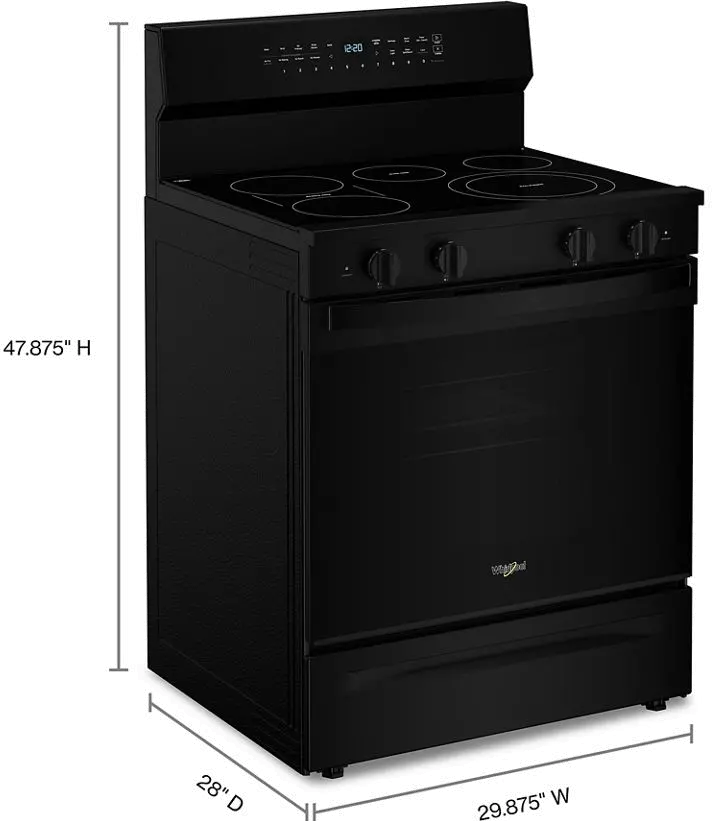 WFES7530RB Whirlpool 5.3 Cu Ft Single Oven Electric Range - Black-3