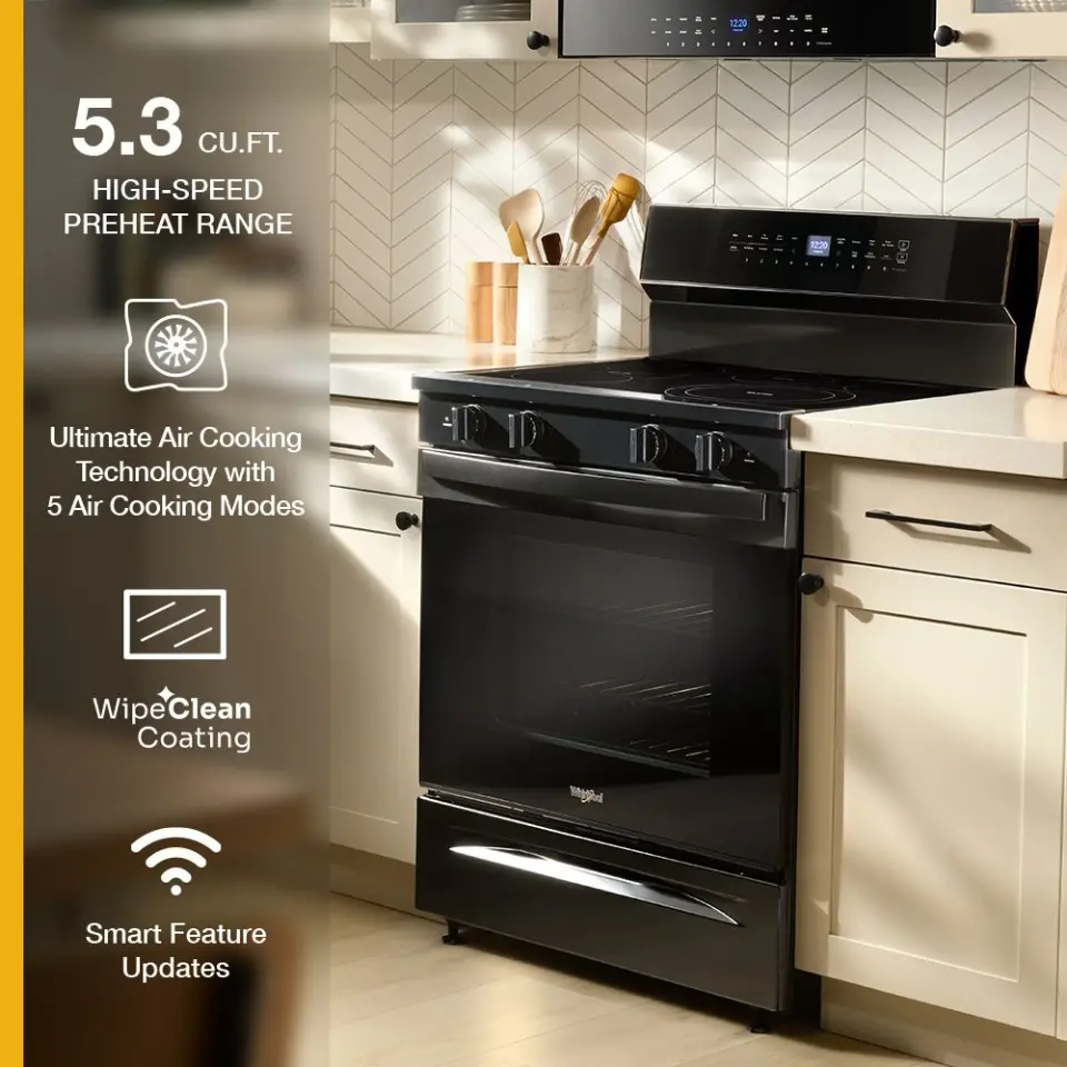 WFES7530RB Whirlpool 5.3 Cu Ft Single Oven Electric Range - Black-4