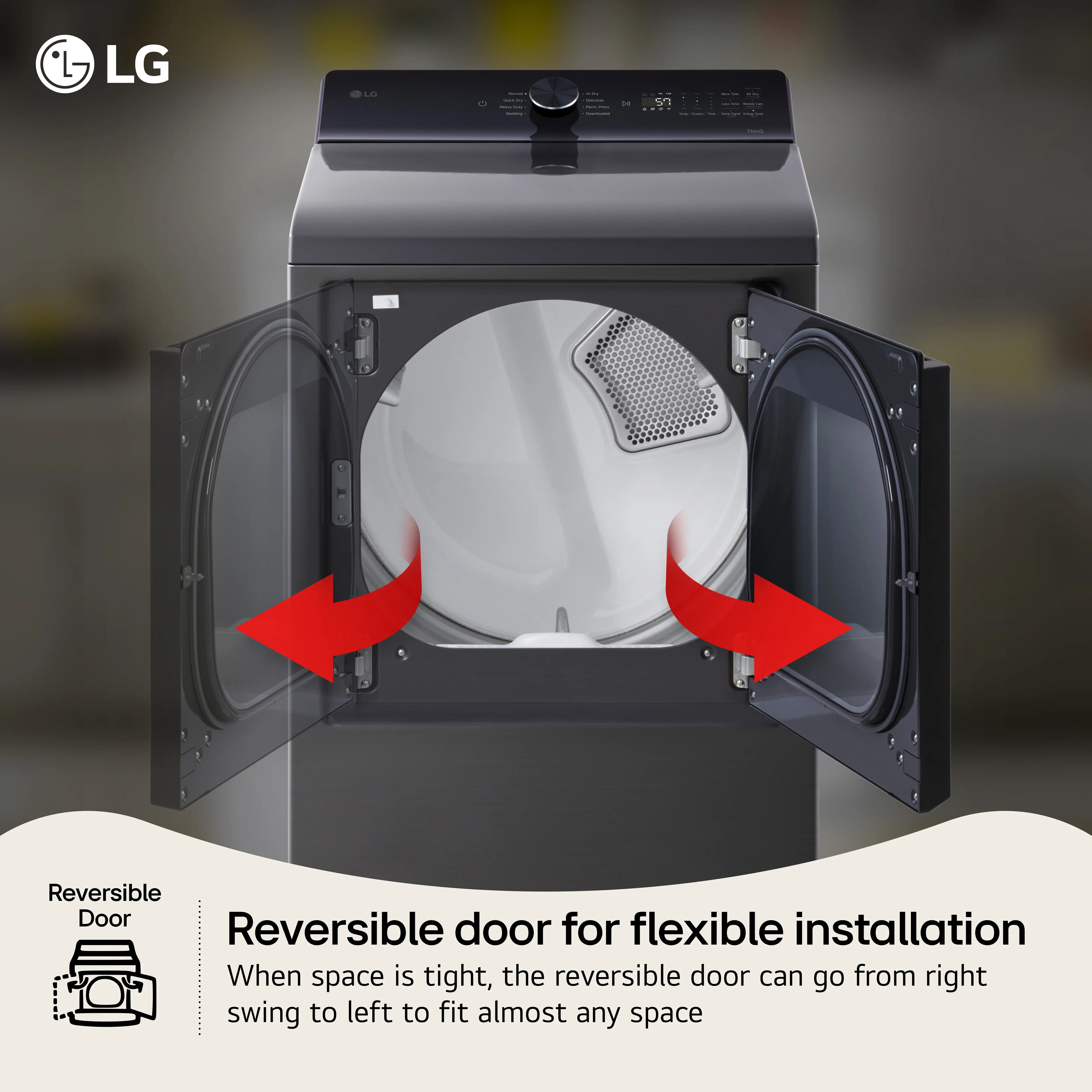 DLE8200L LG 7.3 Cu Ft Electric Dryer - Black-2
