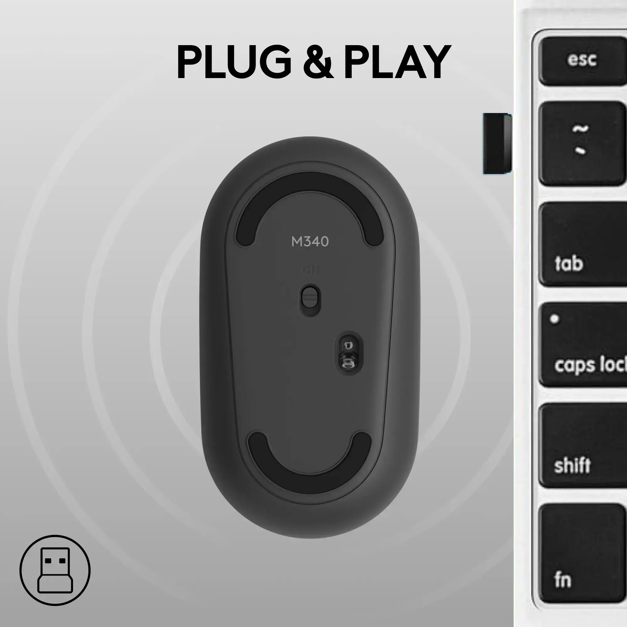 Logitech M340 Wireless Mouse - Speckles-2