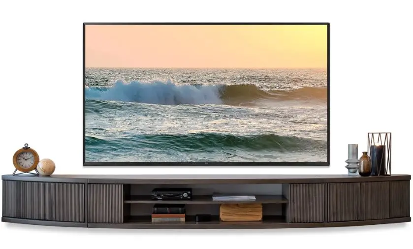 Arc Curved Graystone Wall Mounted TV Stand-1