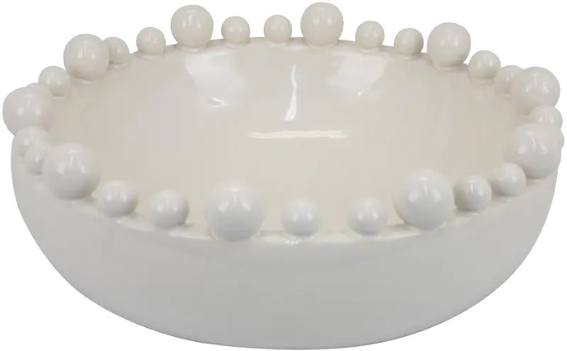 Ceramic White Bubble Bowl