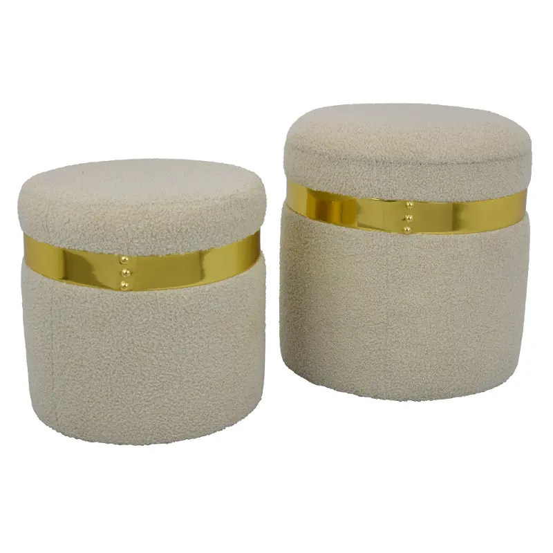 Off White Ottoman With Storage