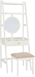 Lorelai White Leaning Vanity Set