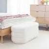 Lisa White Sherpa Oblong Ottoman