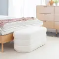 Lisa White Sherpa Oblong Ottoman