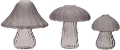 6 Glass Mushroom Vases, Set of 3
