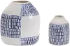 White and Blue Ceramic Vases Set of 2