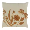 Beige Flower Cotton Accent Pillow