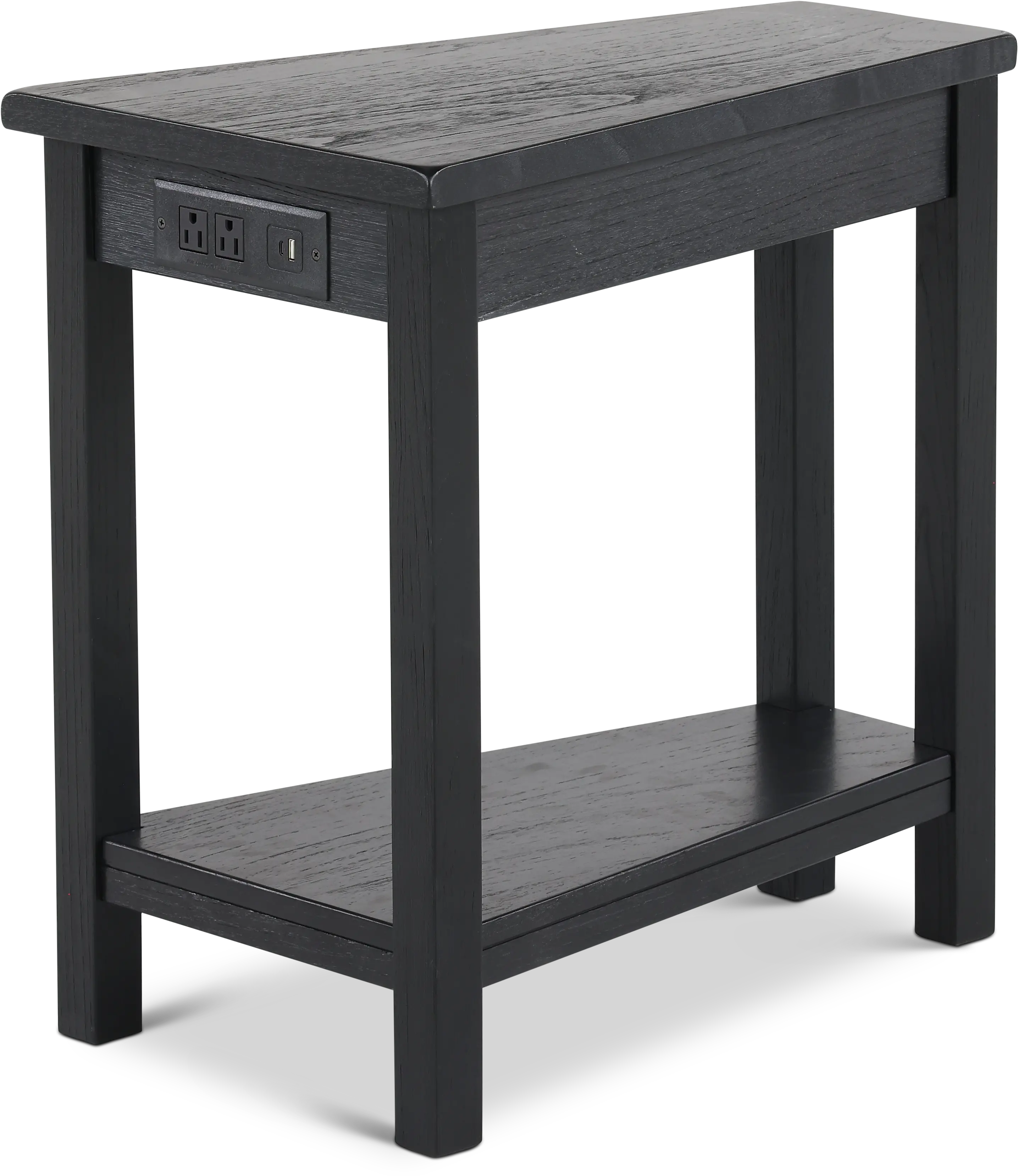 Wedge Black Chairside Table-7
