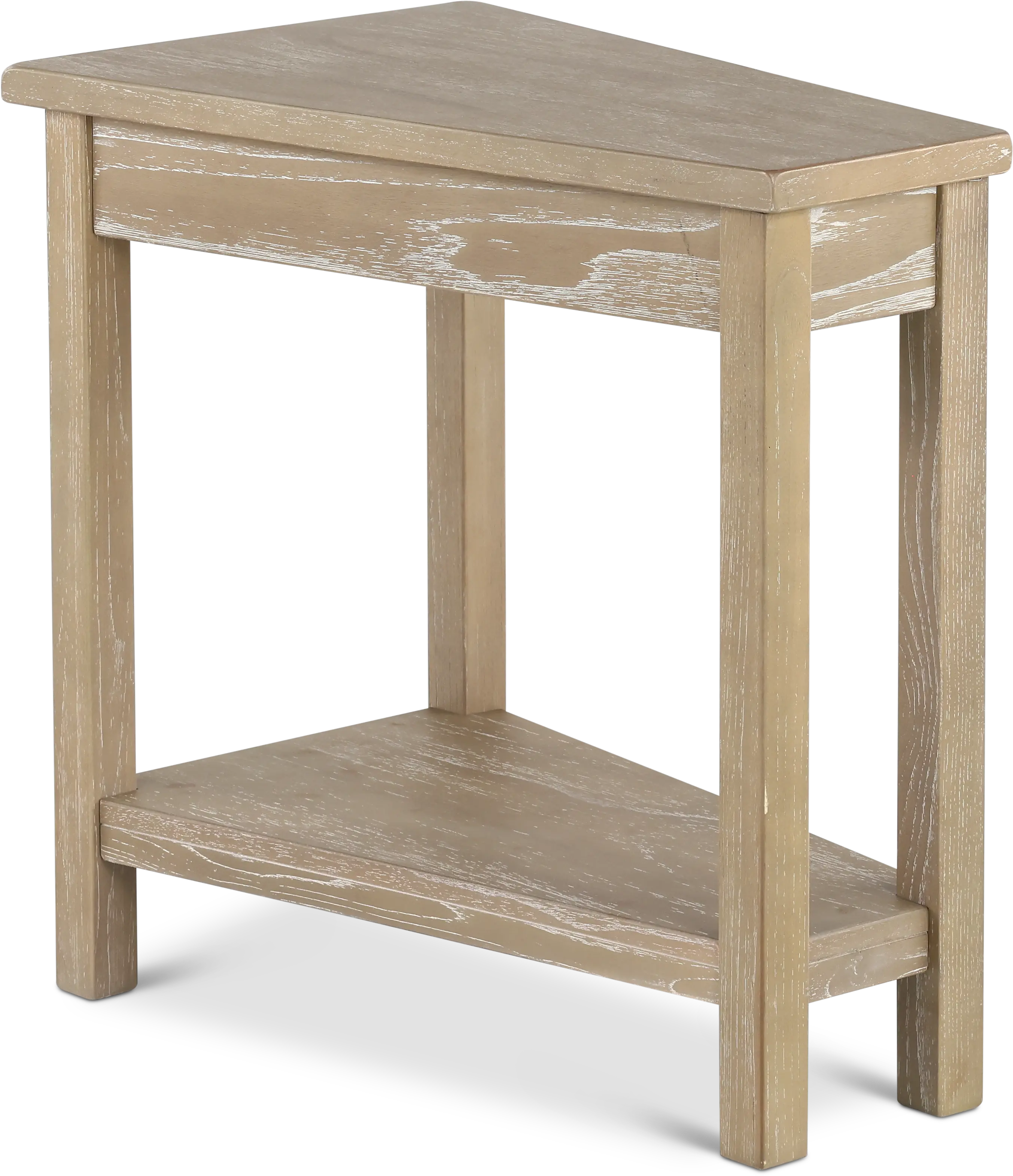 Wedge Wheat Beige Chairside Table-1