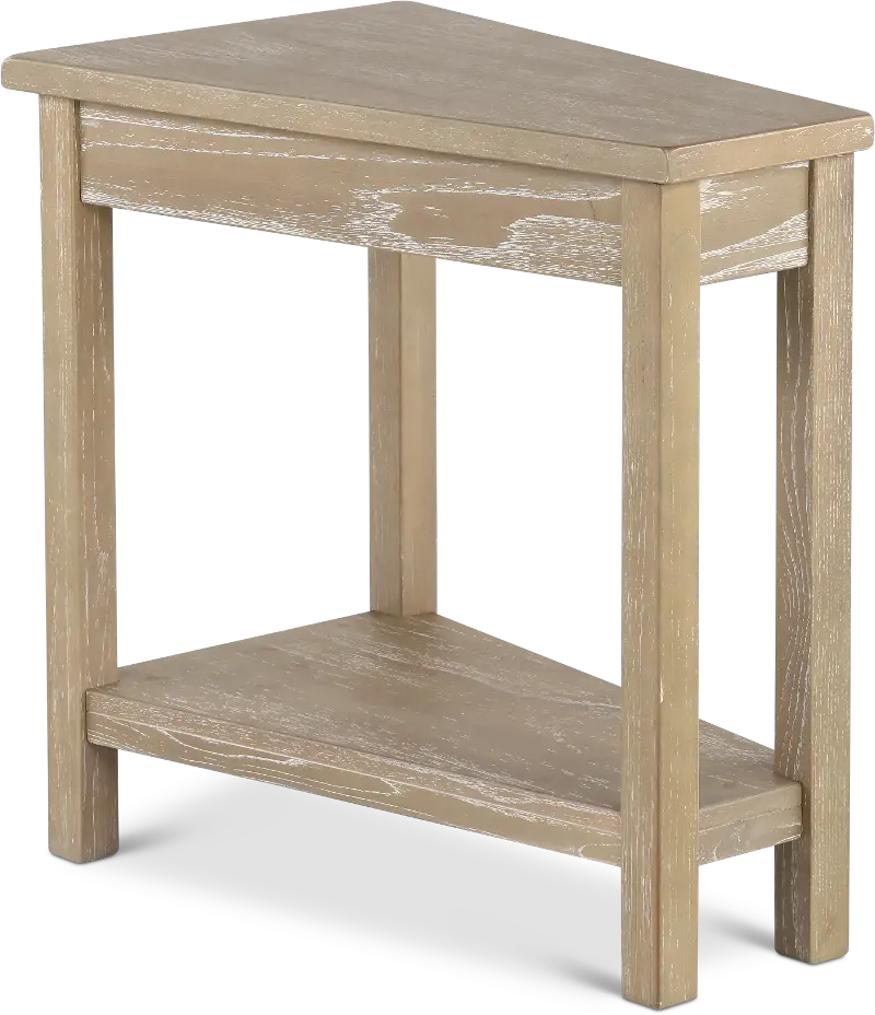 Wedge Wheat Beige Chairside Table