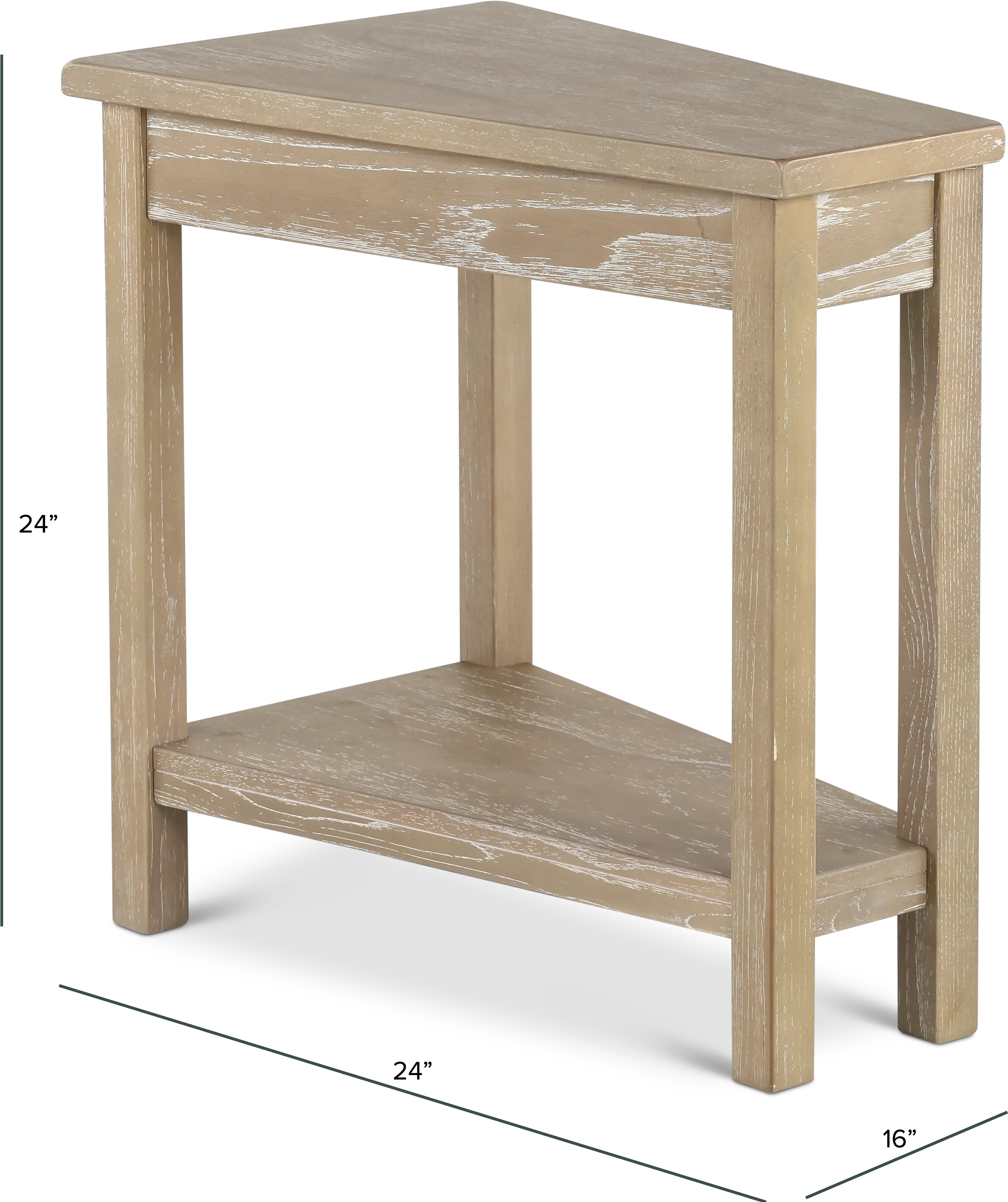 Wedge Wheat Beige Chairside Table-3