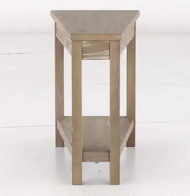 Wedge Wheat Beige Chairside Table-5