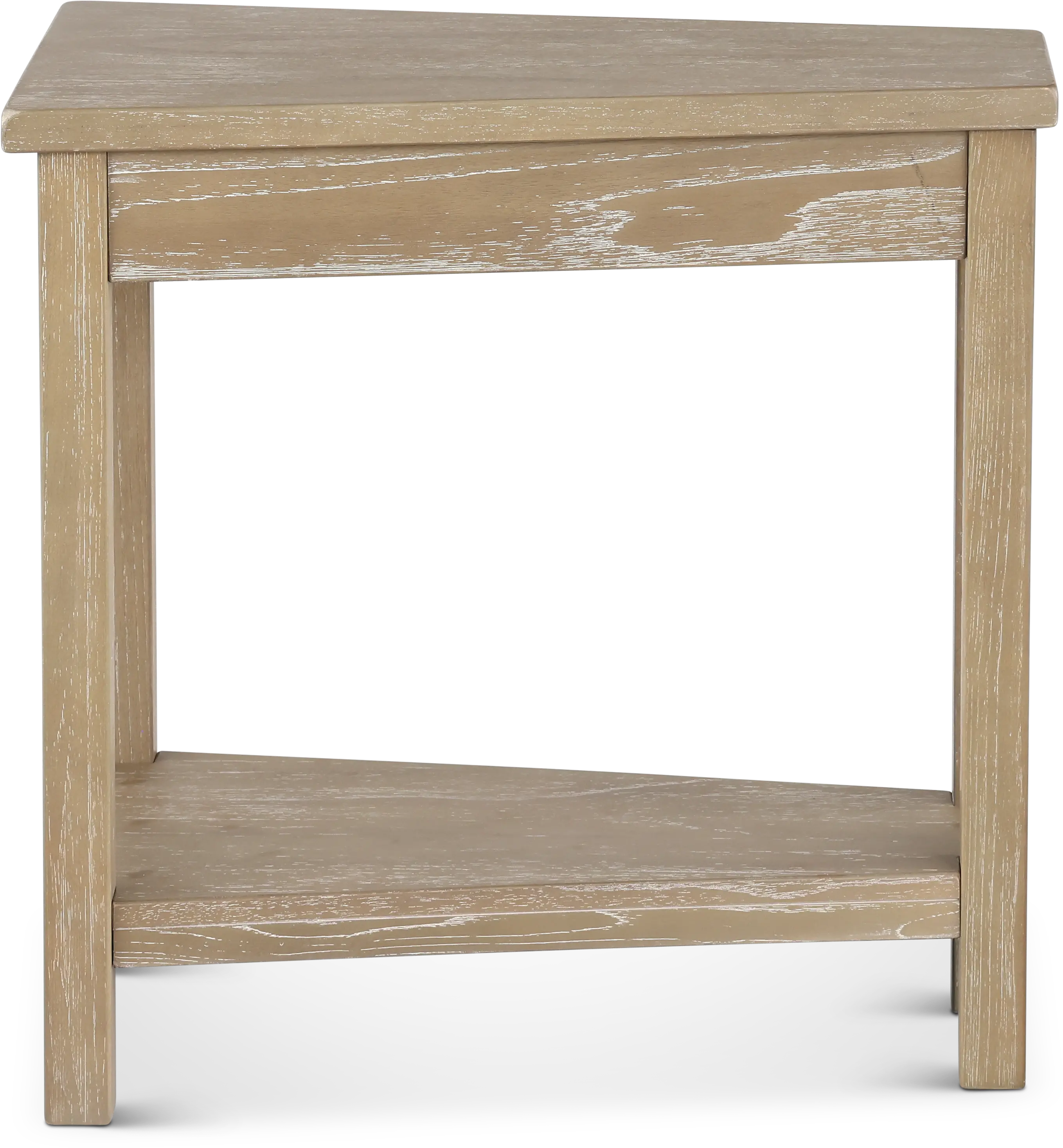 Wedge Wheat Beige Chairside Table-6