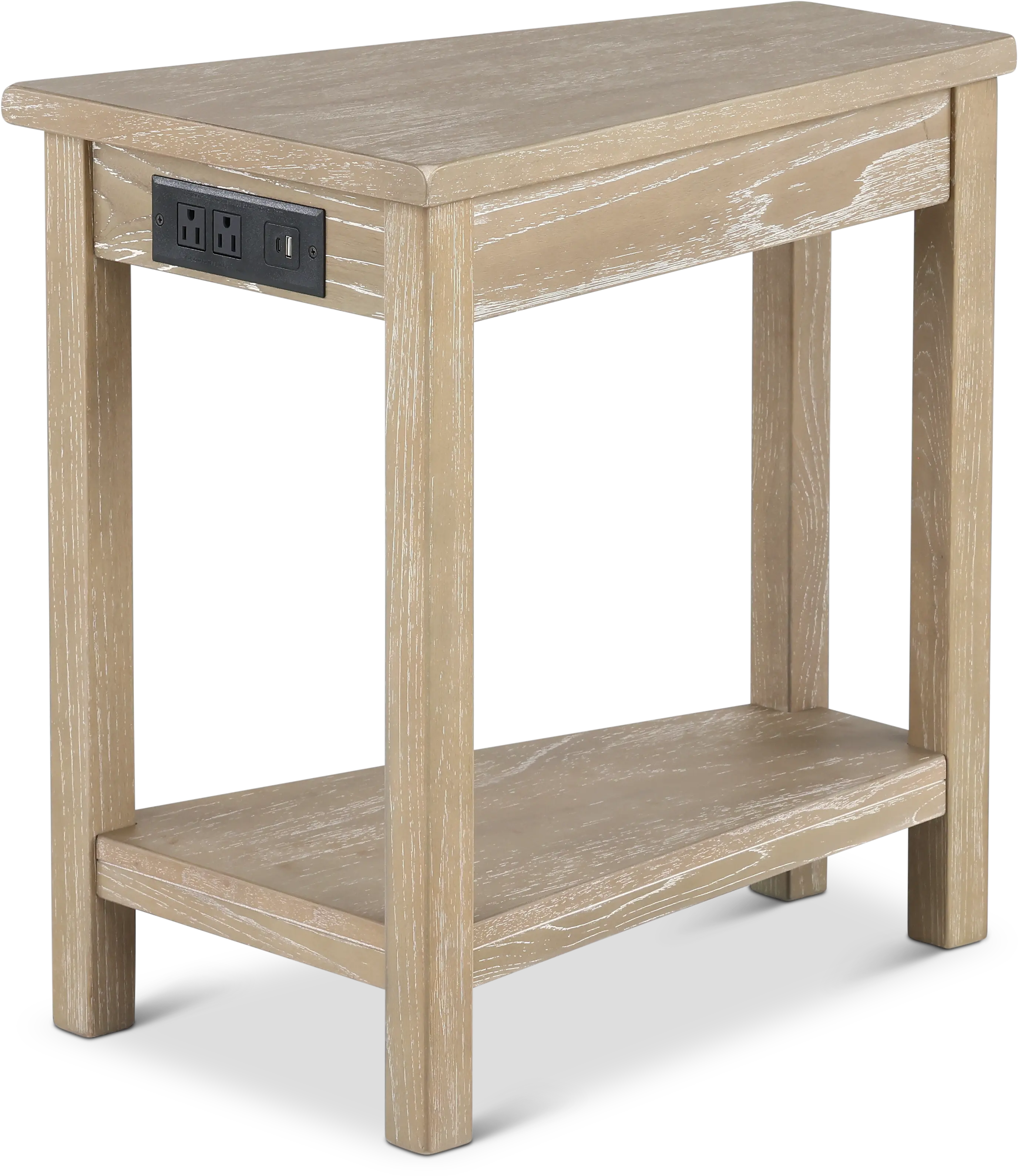 Wedge Wheat Beige Chairside Table-7