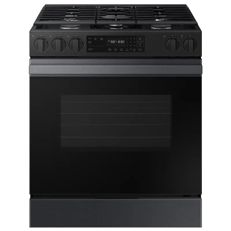 Samsung Bespoke 6.0 Cu Ft Smart Slide-In Gas Range - Matte Black Steel