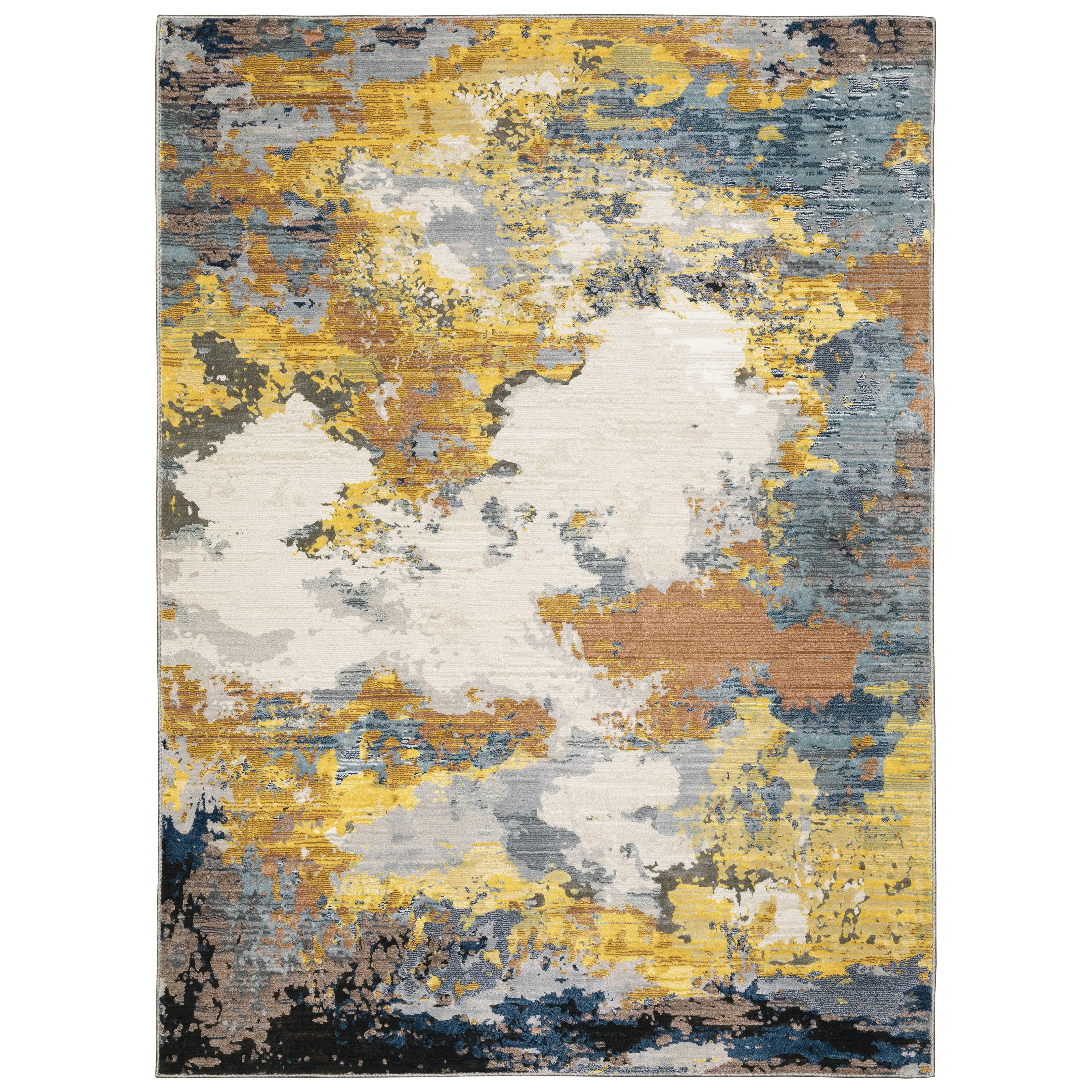 Caravan 8 x 11 Yellow and Blue Area Rug-1