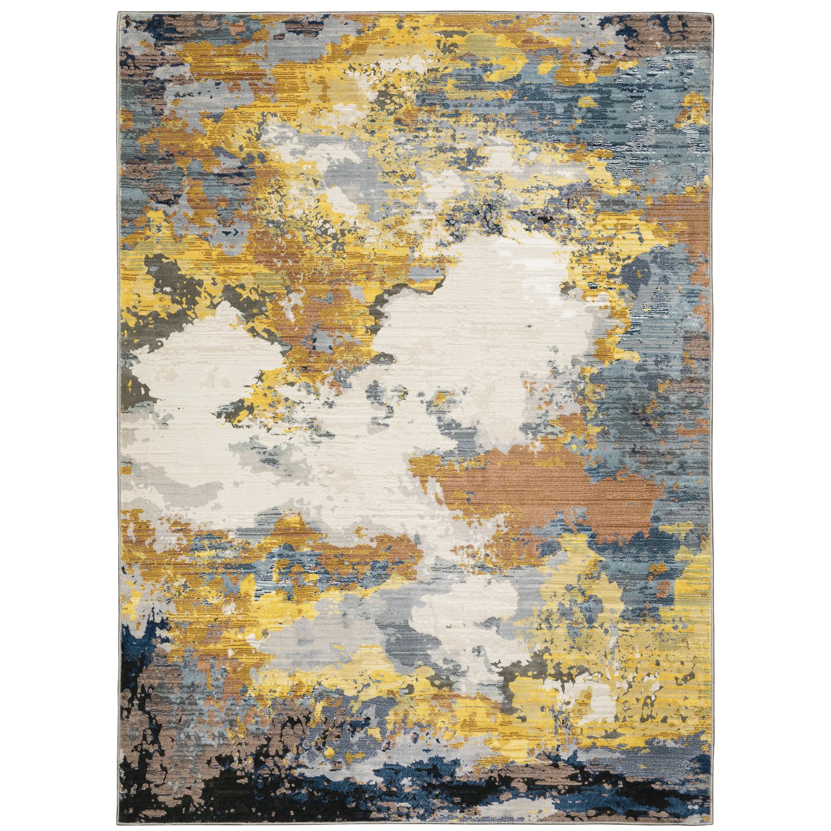 Caravan 8 x 11 Yellow and Blue Area Rug-11
