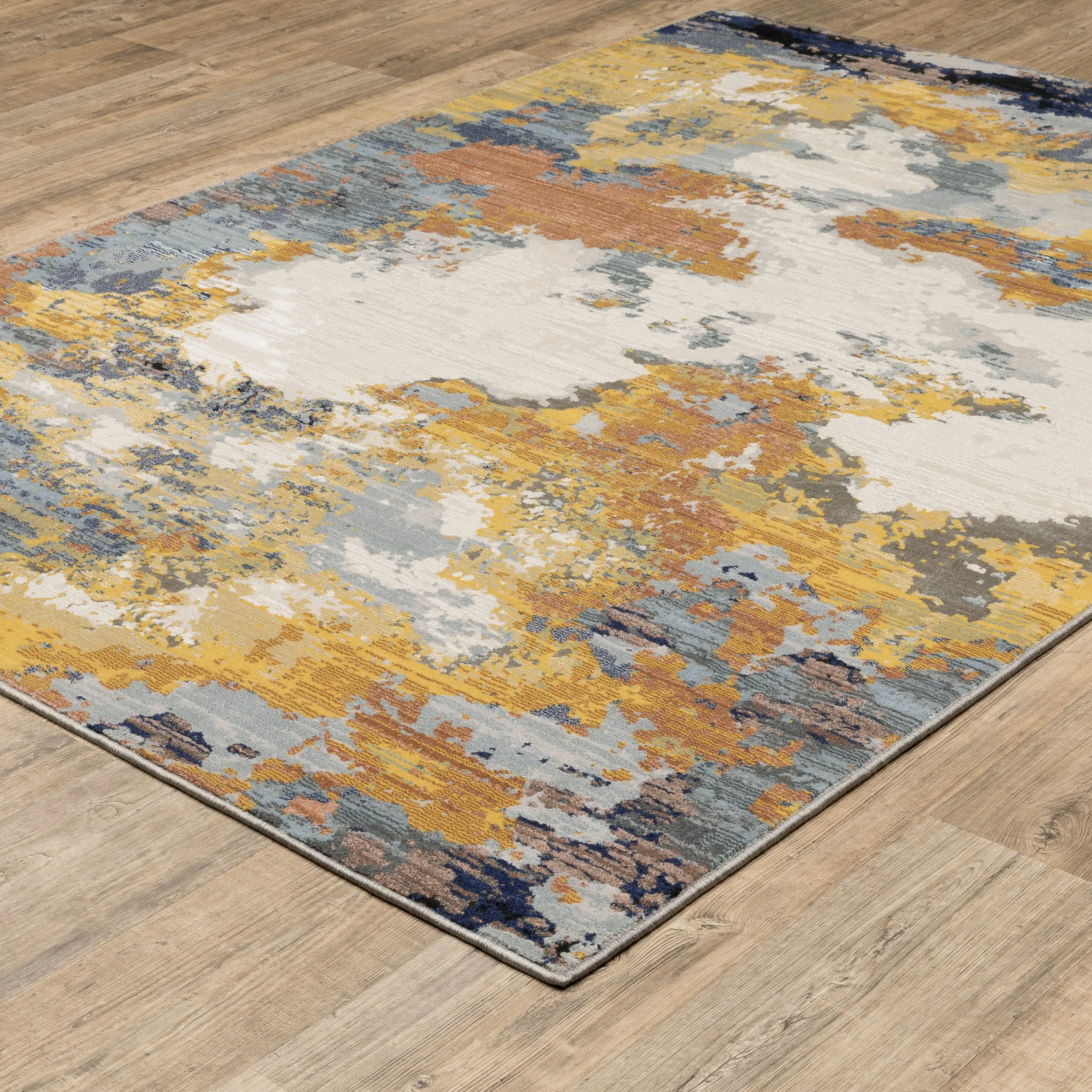 Caravan 8 x 11 Yellow and Blue Area Rug-5