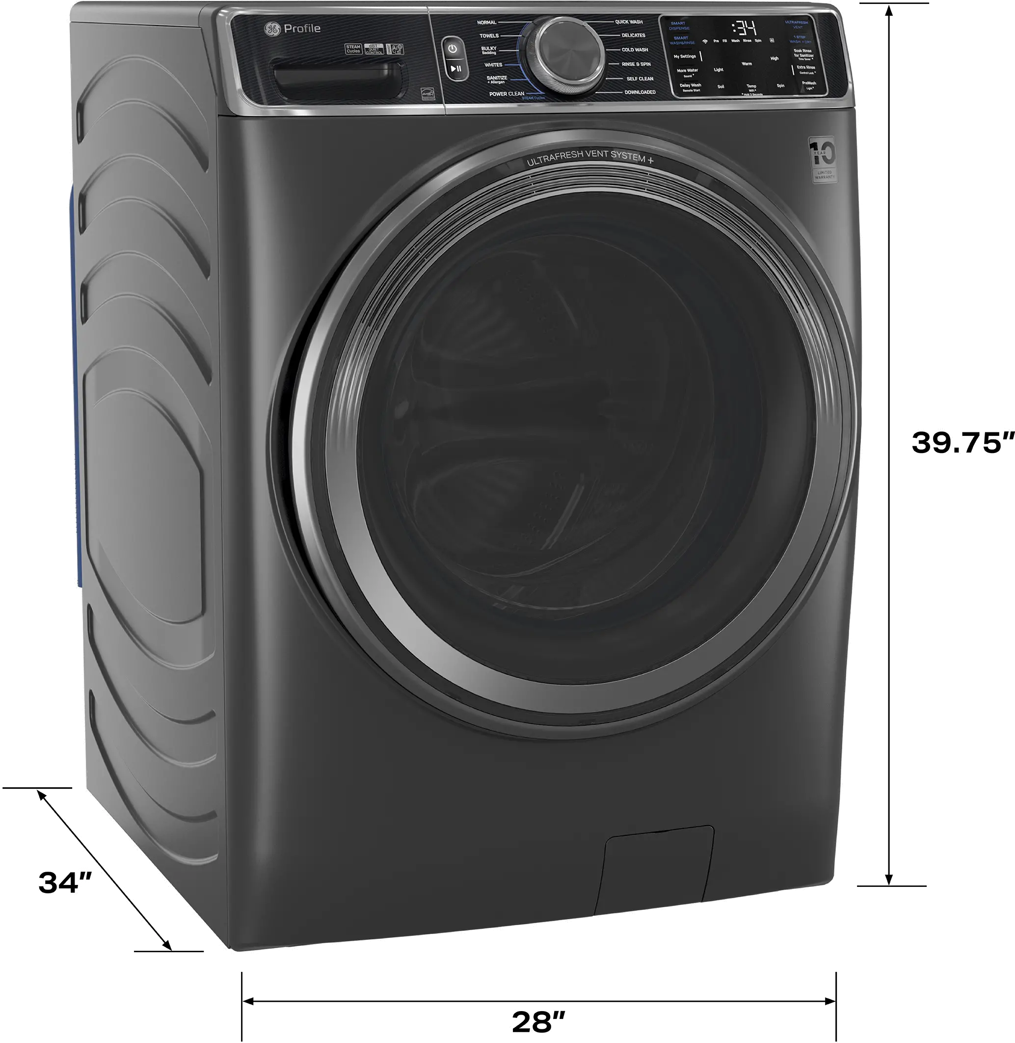 PFW955SPWDS GE Profile™ 5.5 Cu Ft Front Load Smart Washer - Carbon Graphite-4
