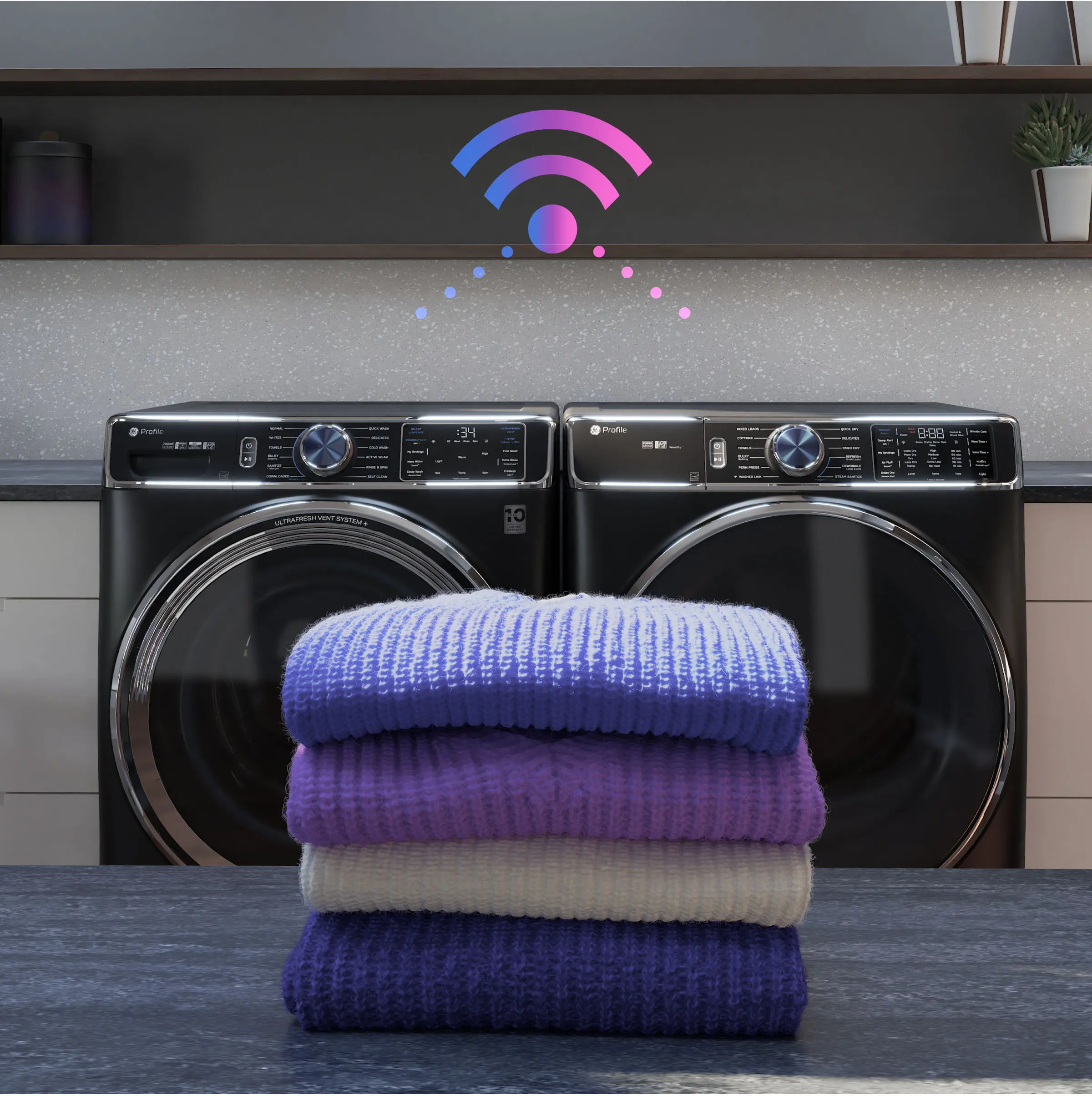 PFD95GSPWDS GE Profile 7.8 Cu Ft Smart Gas Dryer - Carbon Graphite-9