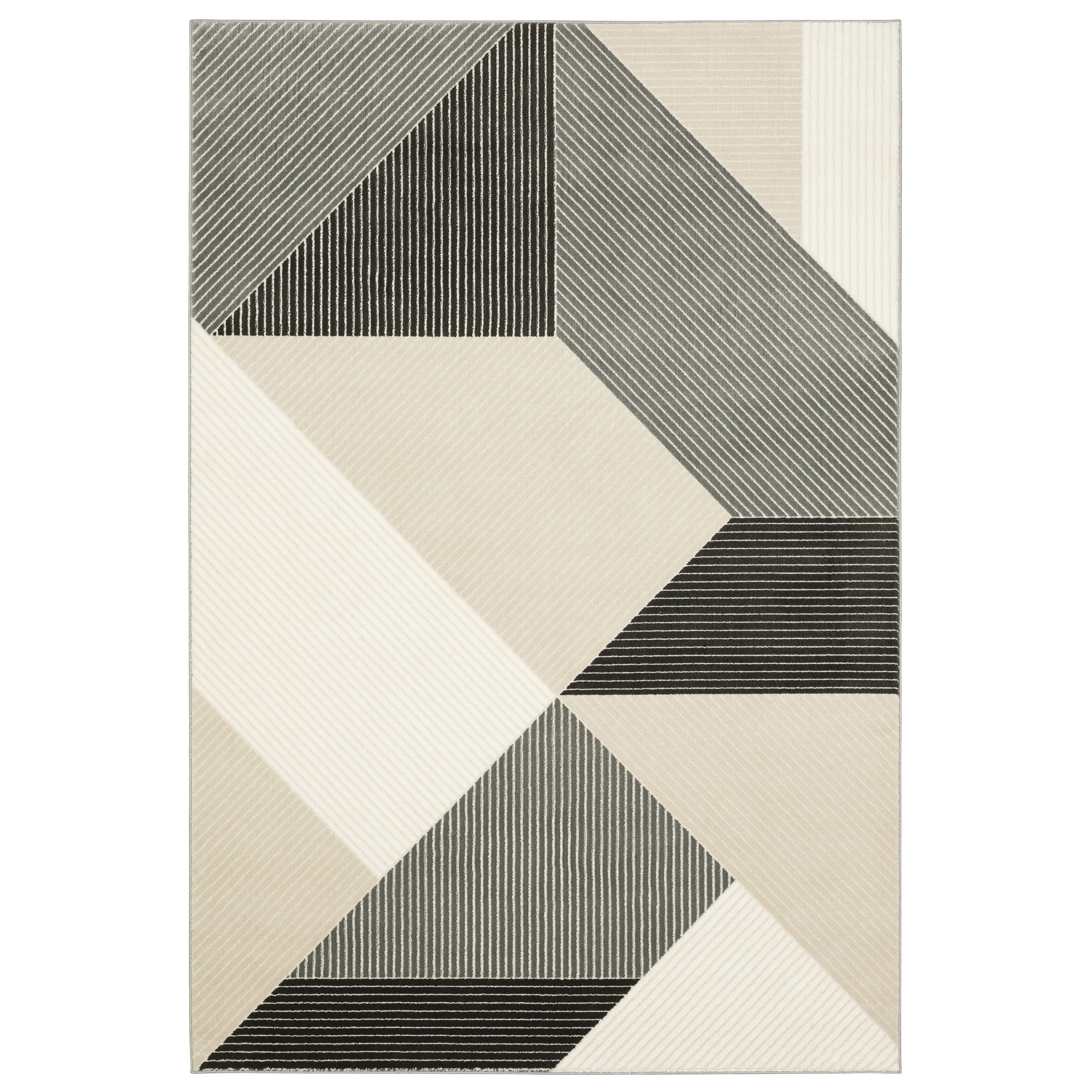 Raylan 5 x 8 Geometric Black Area Rug-1