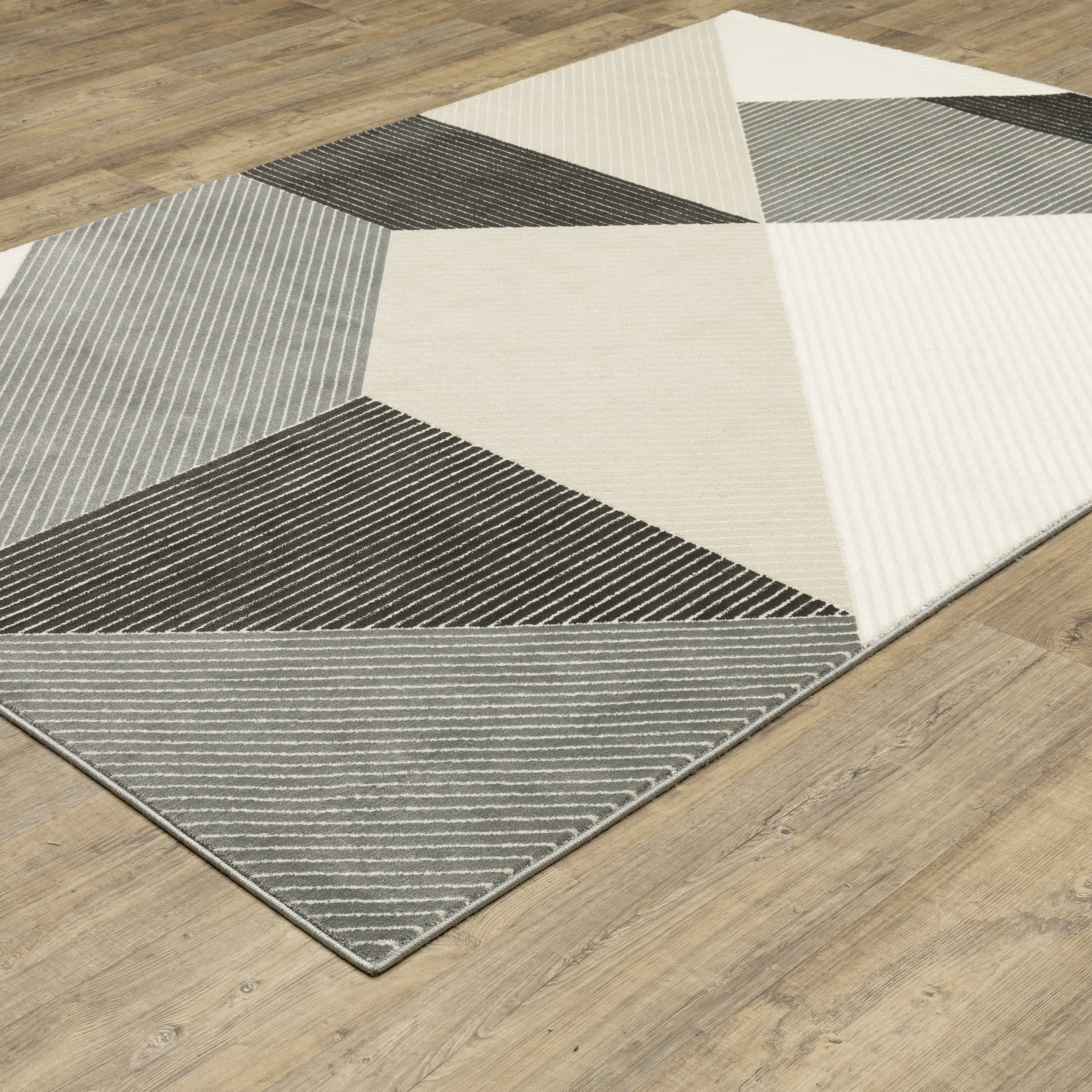 Raylan 5 x 8 Geometric Black Area Rug-2