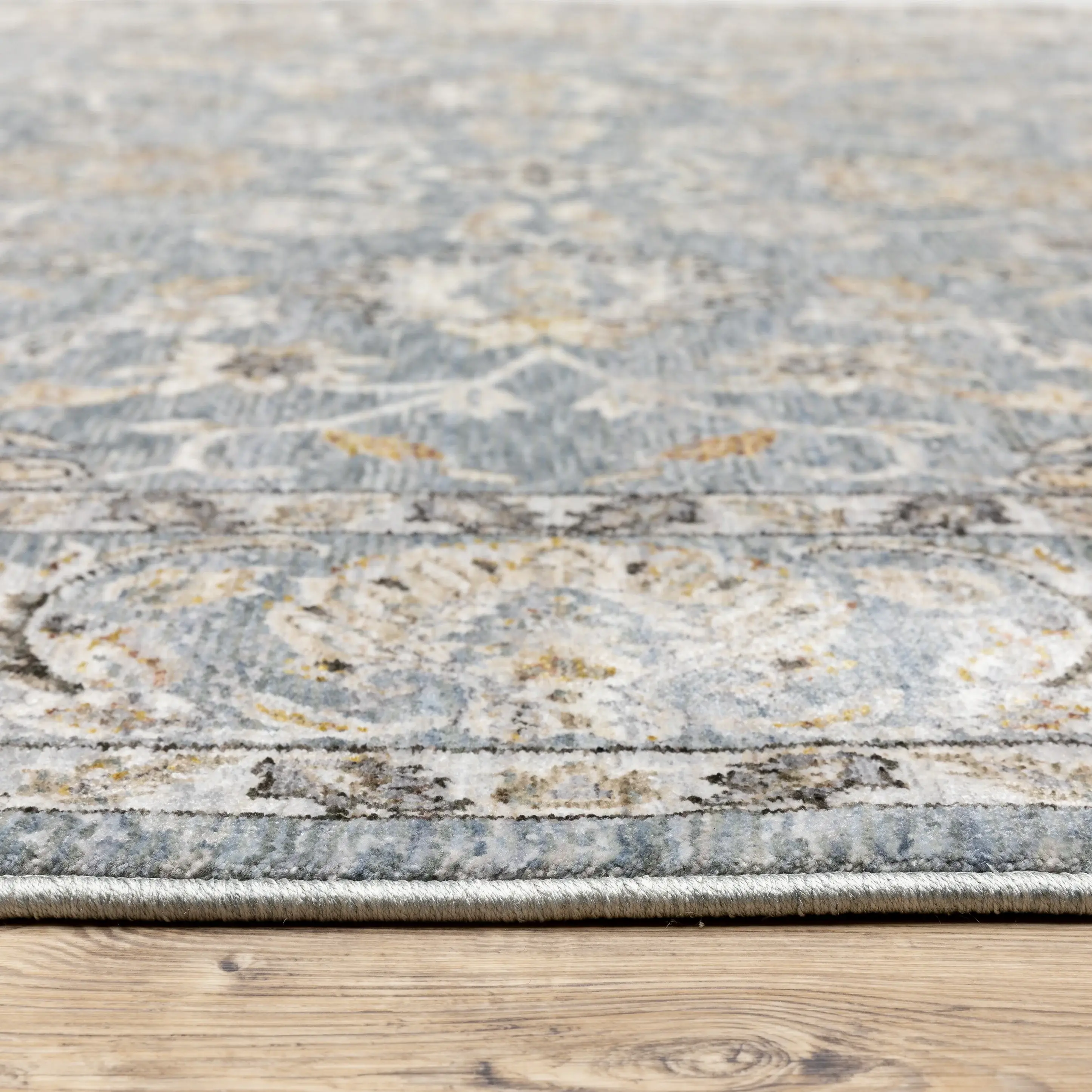 Maharaja 8 x 11 Blue and Ivory Area Rug-4