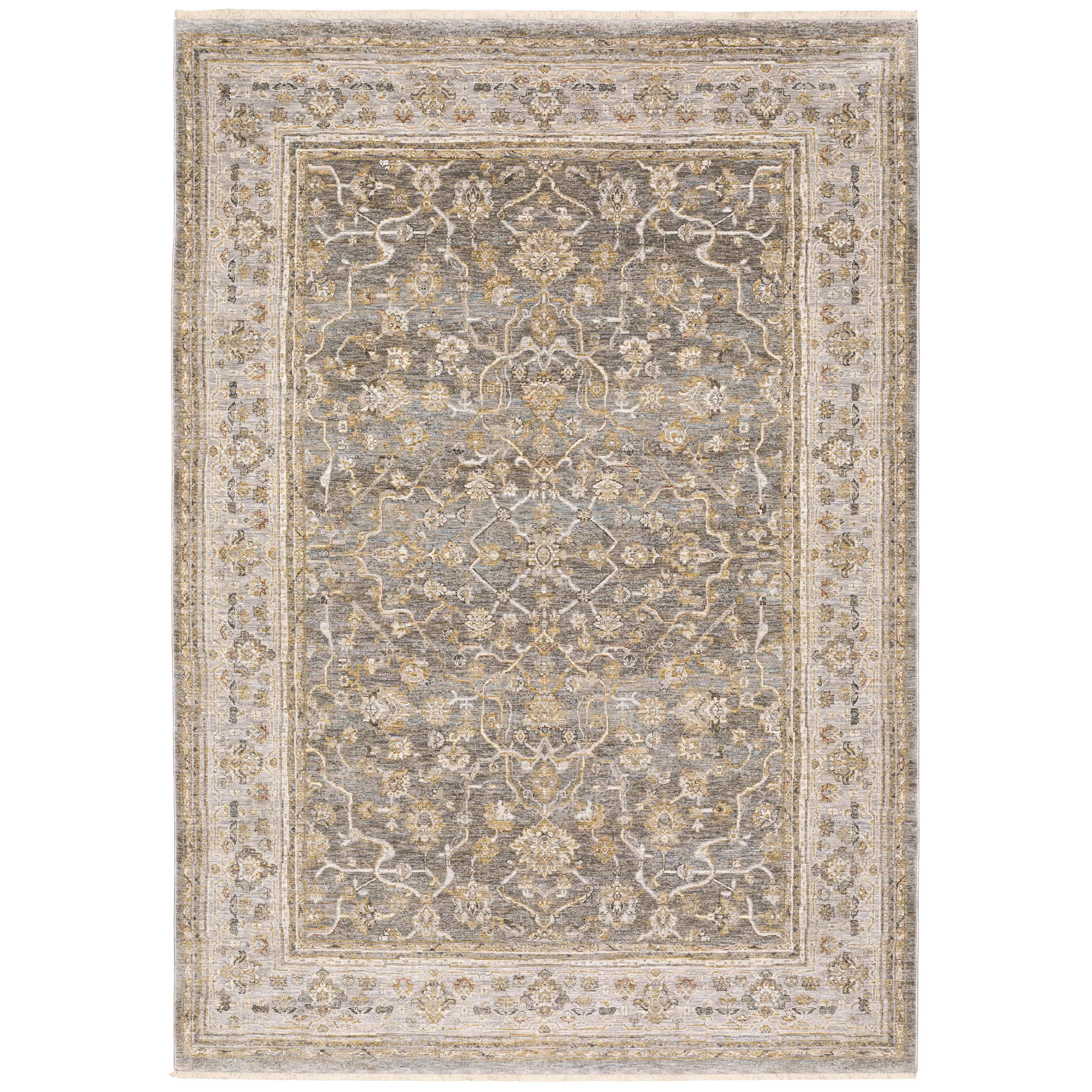 Maharaja 5 x 8 Gray and Gold Area Rug-1